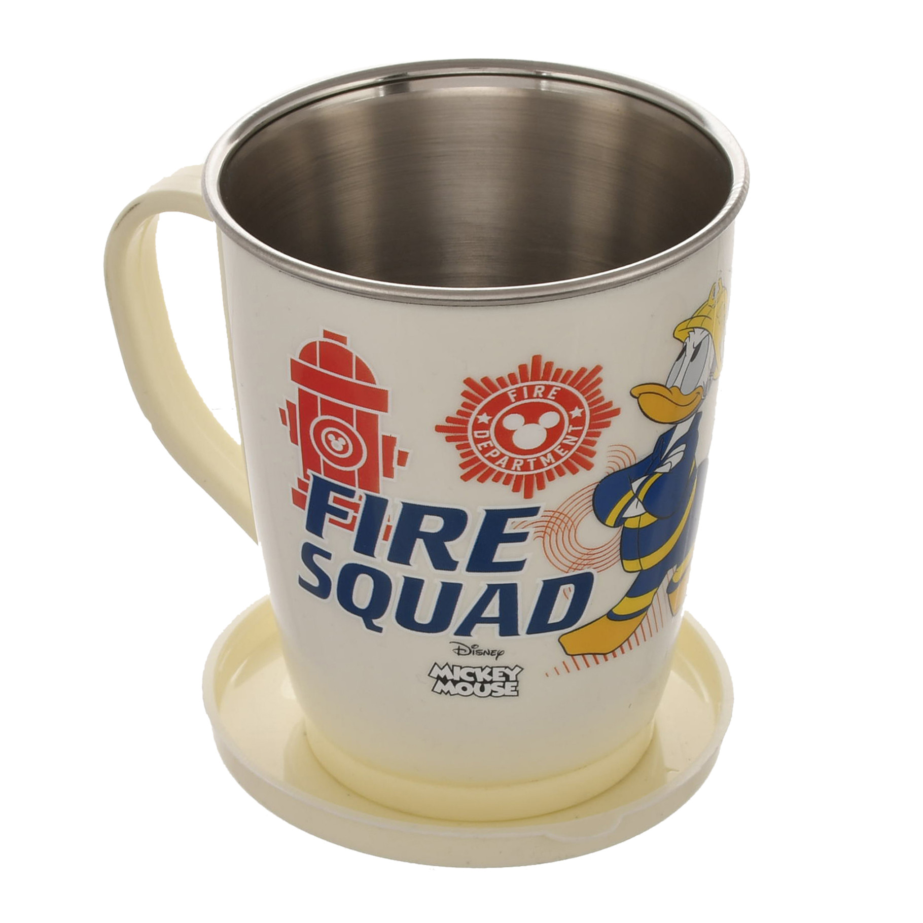 Kuber Industries Disney Printed Food Grade BPA Free Tea/Coffee Mug for Coffee Tea Cocoa, Camping Mugs with Lid, Pack of 6 (Light Grey & Cream)
