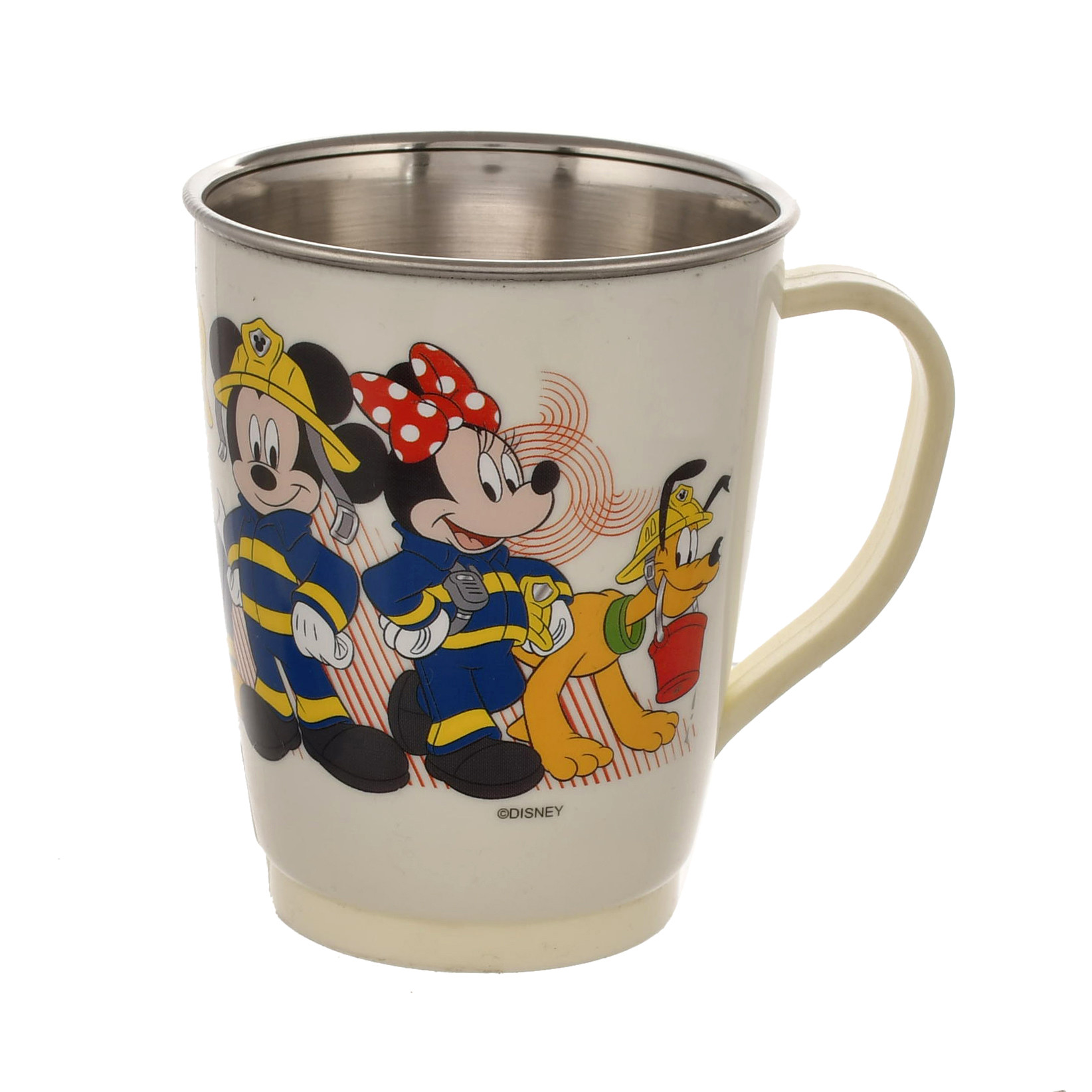 Kuber Industries Disney Printed Food Grade BPA Free Tea/Coffee Mug for Coffee Tea Cocoa, Camping Mugs with Lid, Pack of 6 (Grey & Cream)