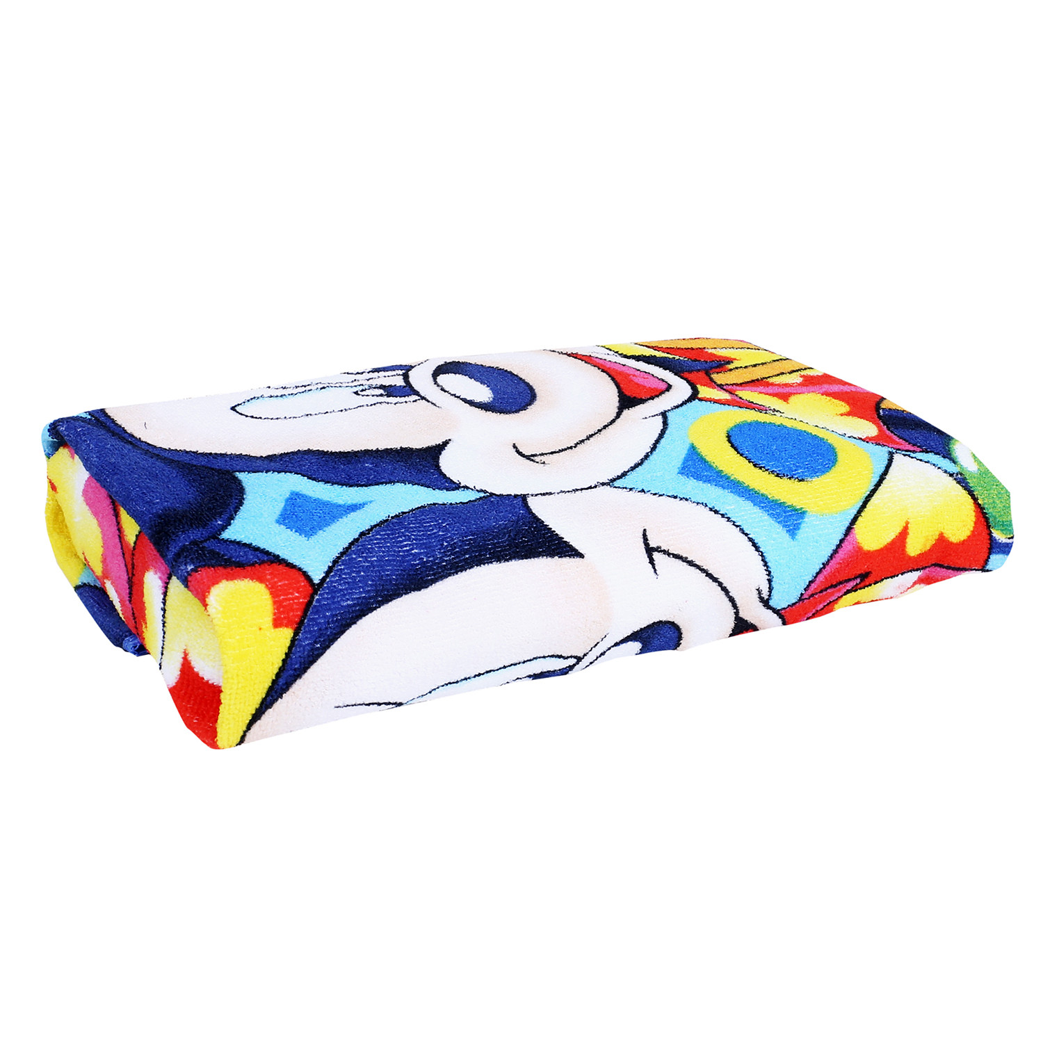 Kuber Industries Disney Summer Mickey Kids Bath Towel|Soft Cotton Towel For Kids|Sides Stitched Baby Towel|400 GSM Toddler Bath Towel|24x48 Inch (Multi)