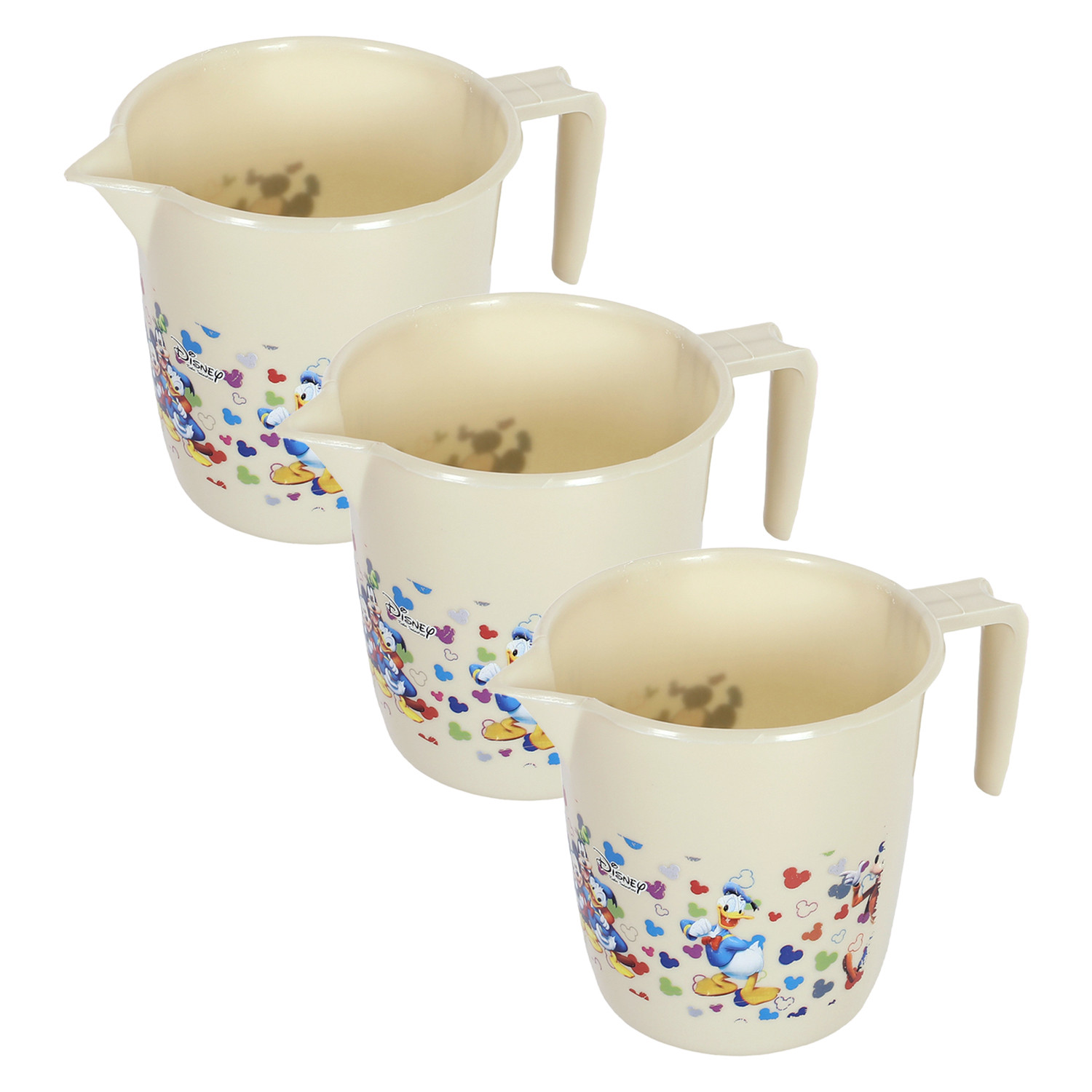 Kuber Industries Disney Team Bathroom Mug | Plastic Bath Mug for Bathroom | Mug for Bathroom | Mug for Toilet | Washroom Jug | 111 Bath Mug | 1 LTR |Beige