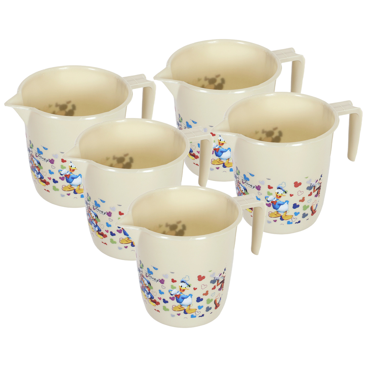 Kuber Industries Disney Team Bathroom Mug | Plastic Bath Mug for Bathroom | Mug for Bathroom | Mug for Toilet | Washroom Jug | 111 Bath Mug | 1 LTR |Beige