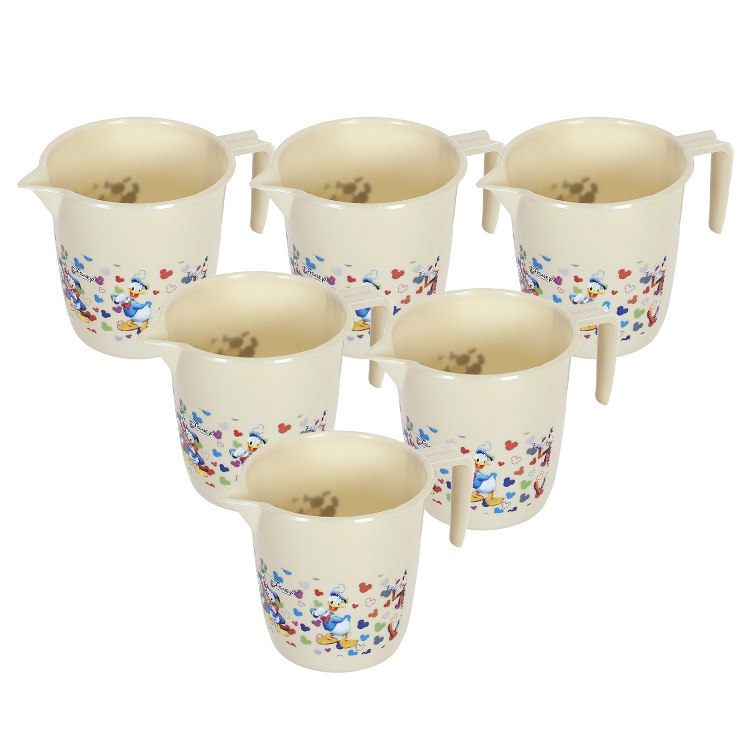 Kuber Industries Disney Team Bathroom Mug | Plastic Bath Mug for Bathroom | Mug for Bathroom | Mug for Toilet | Washroom Jug | 111 Bath Mug | 1 LTR |Beige