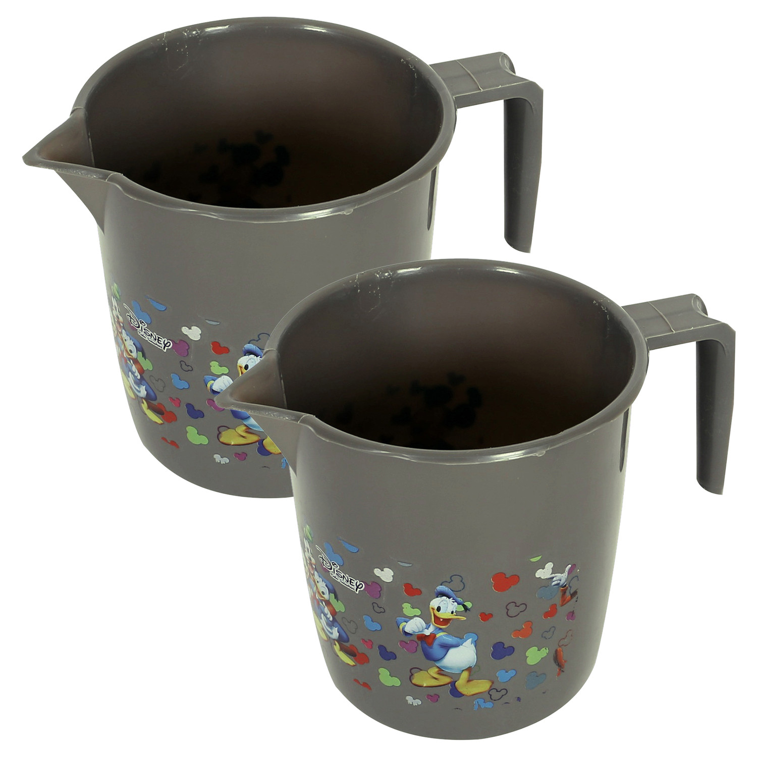 Kuber Industries Disney Team Bathroom Mug | Plastic Bath Mug for Bathroom | Mug for Bathroom | Mug for Toilet | Washroom Jug | 111 Bath Mug | 1 LTR | Gray