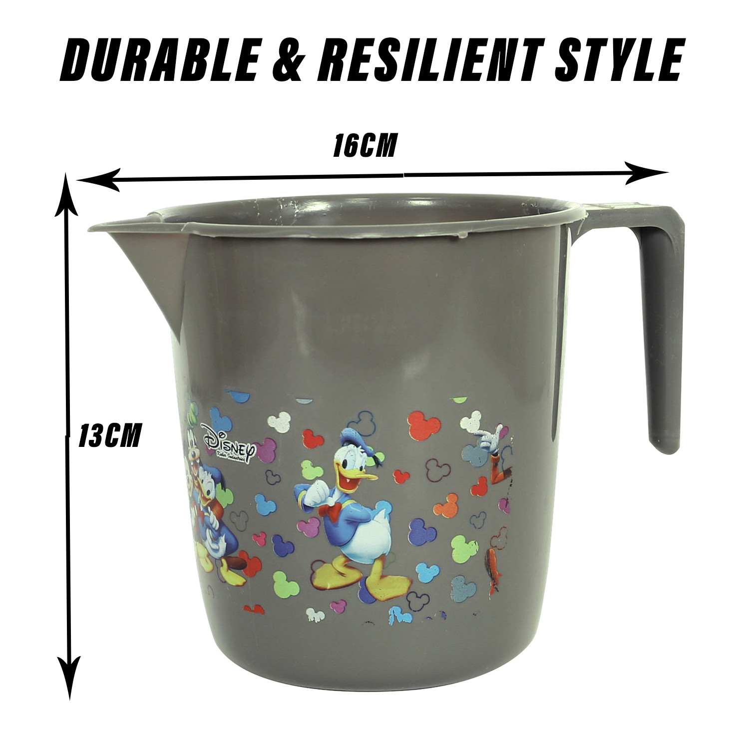 Kuber Industries Disney Team Bathroom Mug | Plastic Bath Mug for Bathroom | Mug for Bathroom | Mug for Toilet | Washroom Jug | 111 Bath Mug | 1 LTR | Gray