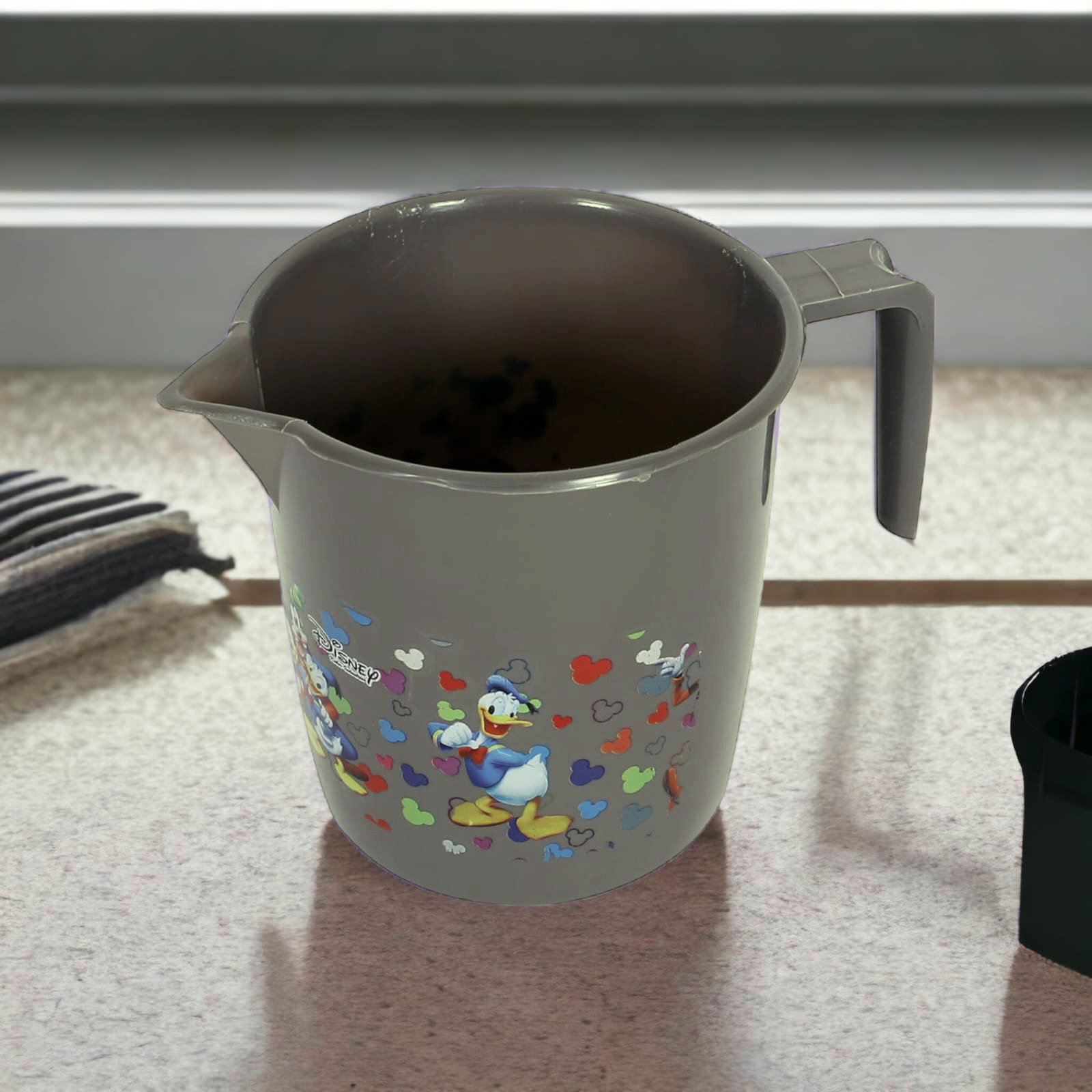 Kuber Industries Disney Team Bathroom Mug | Plastic Bath Mug for Bathroom | Mug for Bathroom | Mug for Toilet | Washroom Jug | 111 Bath Mug | 1 LTR | Gray
