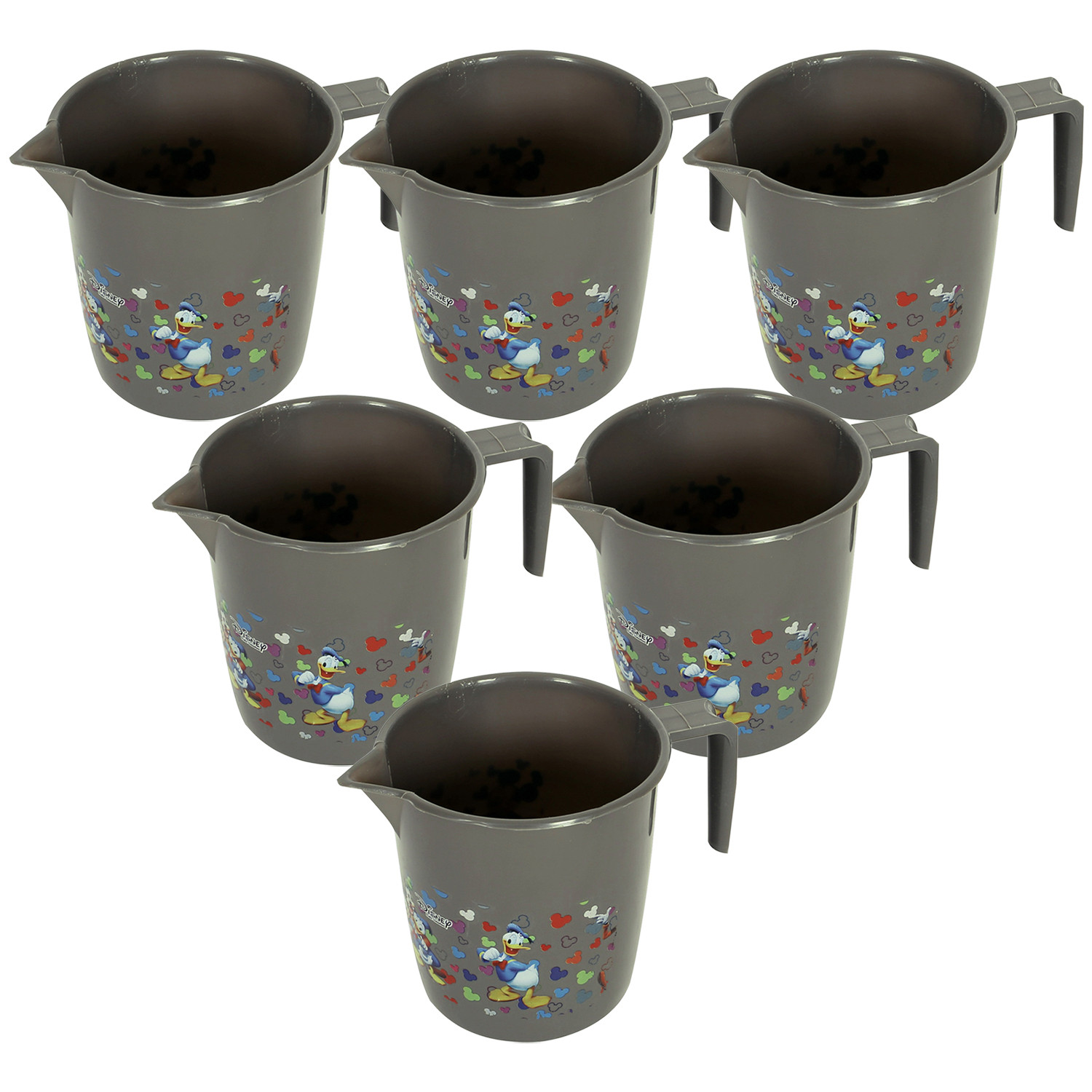 Kuber Industries Disney Team Bathroom Mug | Plastic Bath Mug for Bathroom | Mug for Bathroom | Mug for Toilet | Washroom Jug | 111 Bath Mug | 1 LTR | Gray