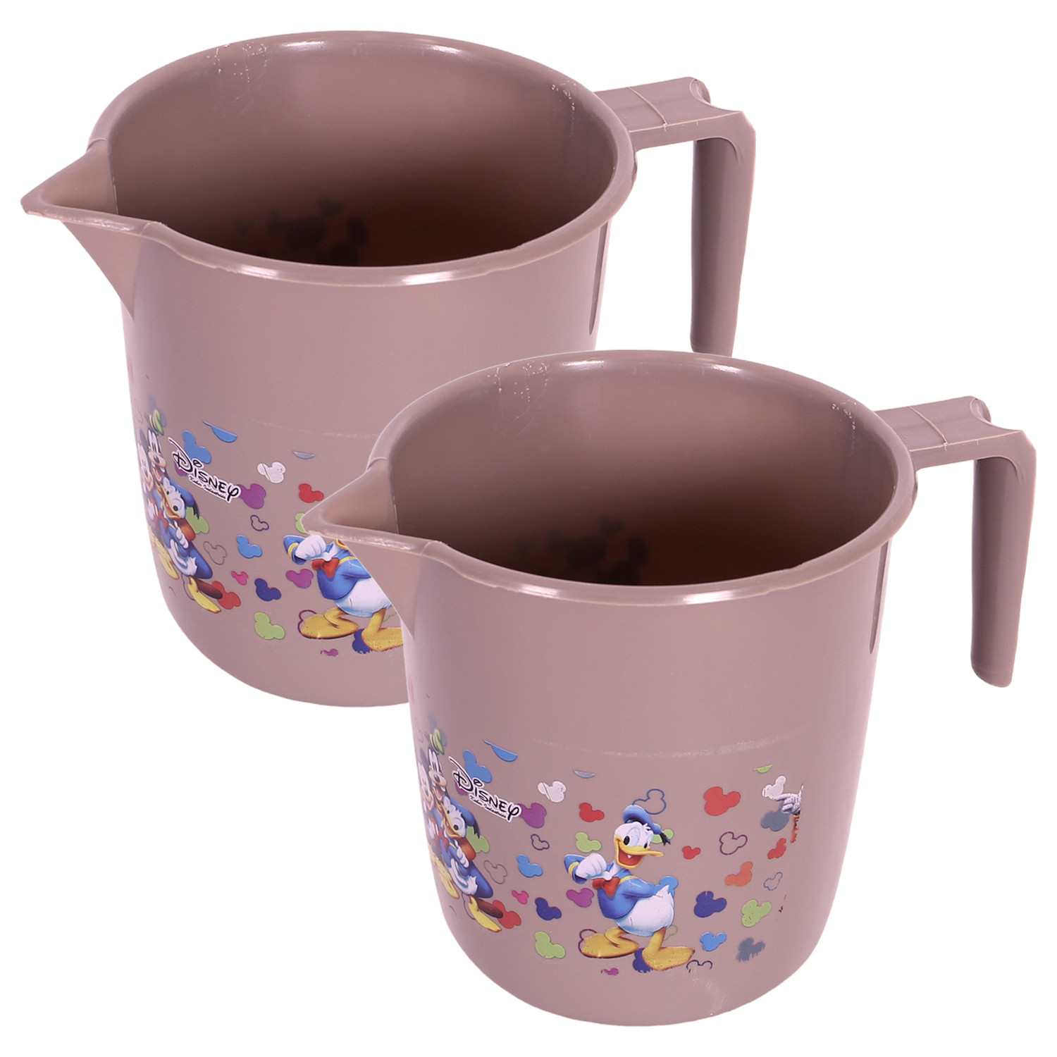 Kuber Industries Disney Team Bathroom Mug | Plastic Bath Mug for Bathroom | Mug for Bathroom | Mug for Toilet | Washroom Jug | 111 Bath Mug | 1 LTR |Brown