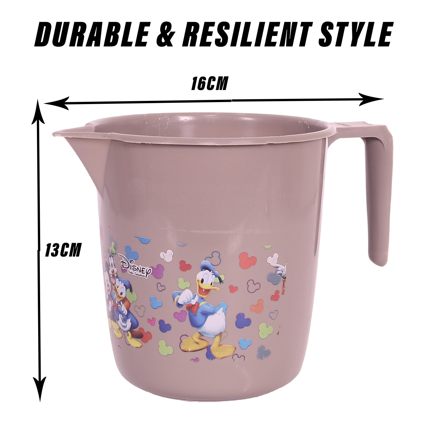 Kuber Industries Disney Team Bathroom Mug | Plastic Bath Mug for Bathroom | Mug for Bathroom | Mug for Toilet | Washroom Jug | 111 Bath Mug | 1 LTR |Brown