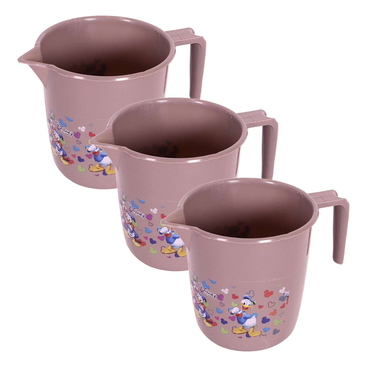 Kuber Industries Disney Team Bathroom Mug | Plastic Bath Mug for Bathroom | Mug for Bathroom | Mug for Toilet | Washroom Jug | 111 Bath Mug | 1 LTR |Brown
