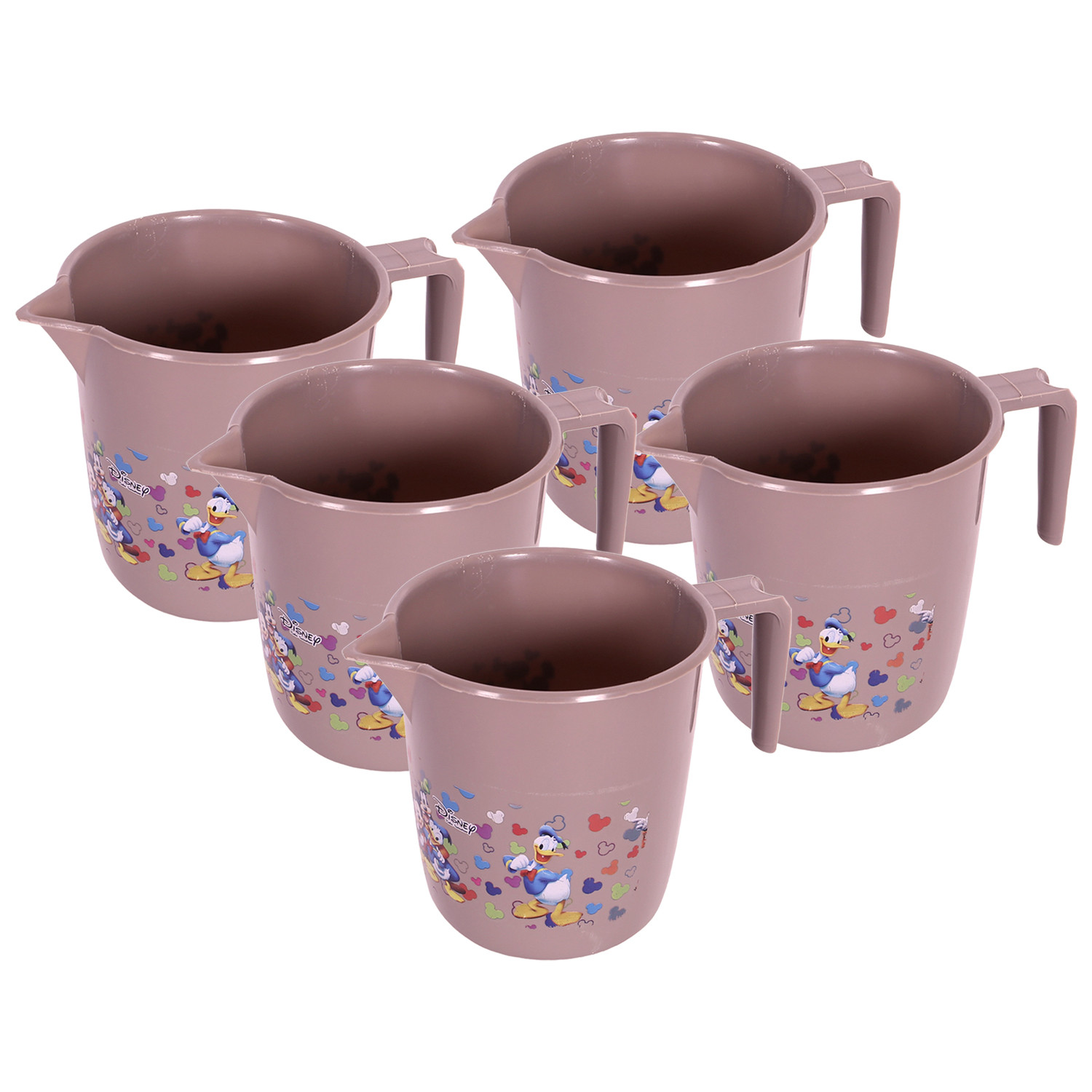 Kuber Industries Disney Team Bathroom Mug | Plastic Bath Mug for Bathroom | Mug for Bathroom | Mug for Toilet | Washroom Jug | 111 Bath Mug | 1 LTR |Brown