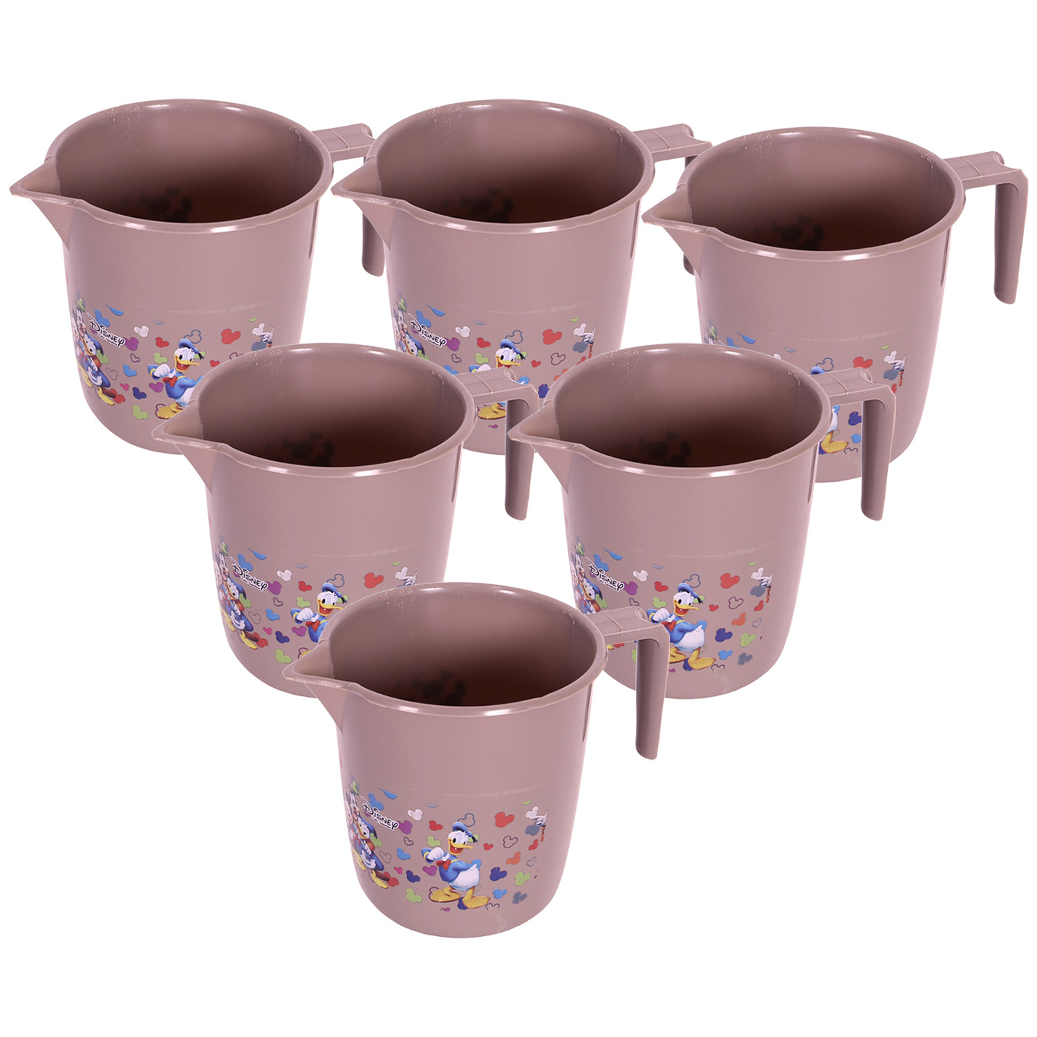 Kuber Industries Disney Team Bathroom Mug | Plastic Bath Mug for Bathroom | Mug for Bathroom | Mug for Toilet | Washroom Jug | 111 Bath Mug | 1 LTR |Brown