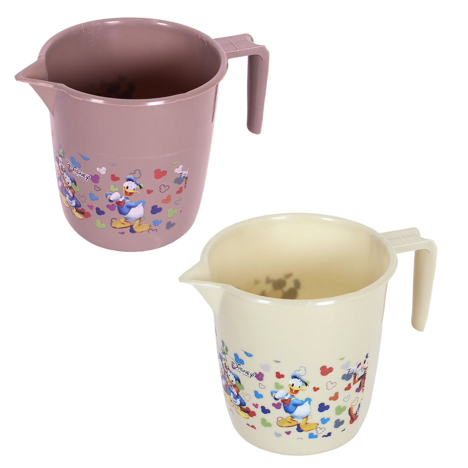 Kuber Industries Disney Team Bathroom Mug | Plastic Bath Mug for Bathroom | Mug for Bathroom | Mug for Toilet | Washroom Jug | 111 Bath Mug | 1 LTR | Pack of 2 | Multi