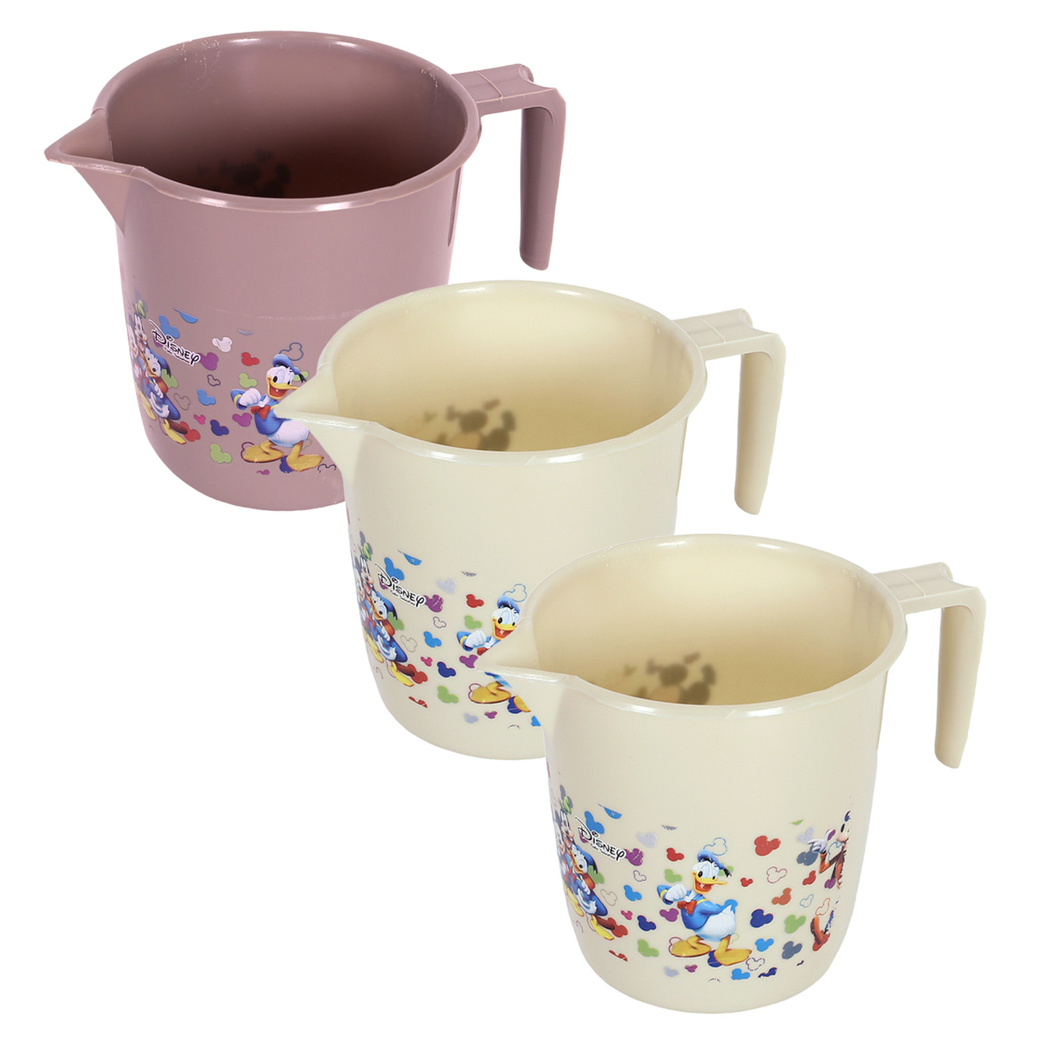Kuber Industries Disney Team Bathroom Mug | Plastic Bath Mug for Bathroom | Mug for Bathroom | Mug for Toilet | Washroom Jug | 111 Bath Mug | 1 LTR | Pack of 3 | Multi