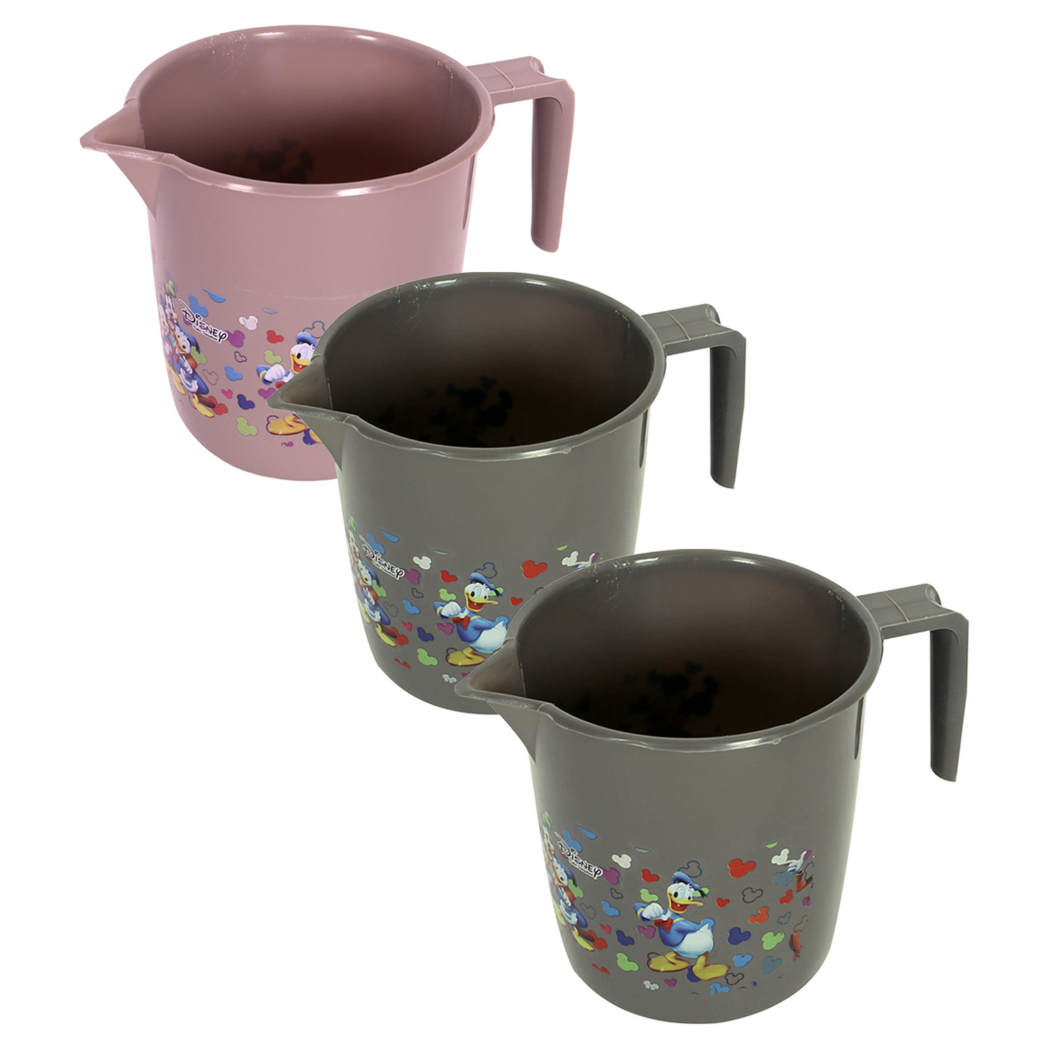 Kuber Industries Disney Team Bathroom Mug | Plastic Bath Mug for Bathroom | Mug for Bathroom | Mug for Toilet | Washroom Jug | 111 Bath Mug | 1 LTR | Pack of 3 | Multi