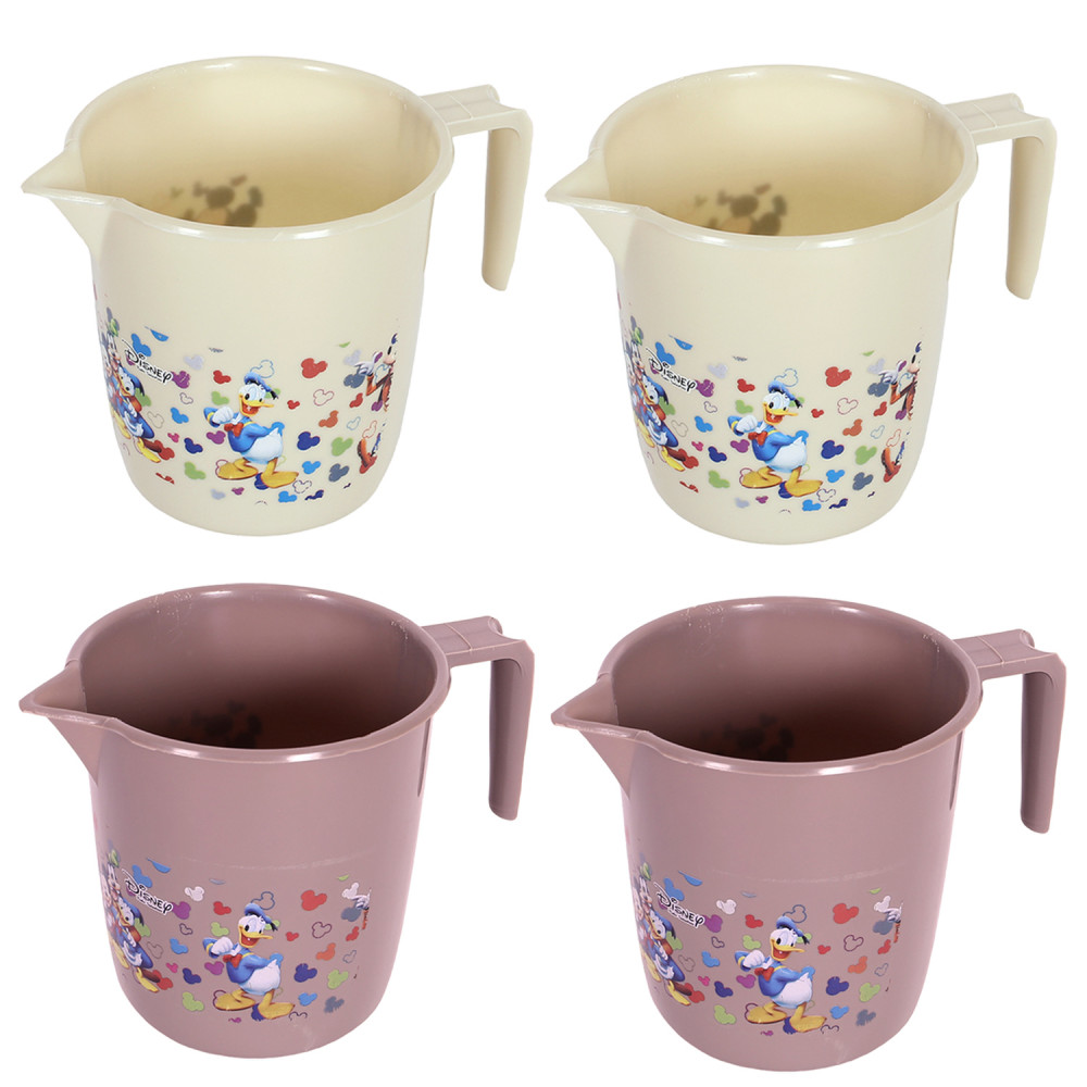 Kuber Industries Disney Team Bathroom Mug | Plastic Bath Mug for Bathroom | Mug for Bathroom | Mug for Toilet | Washroom Jug | 111 Bath Mug | 1 LTR | Pack of 4 | Multi