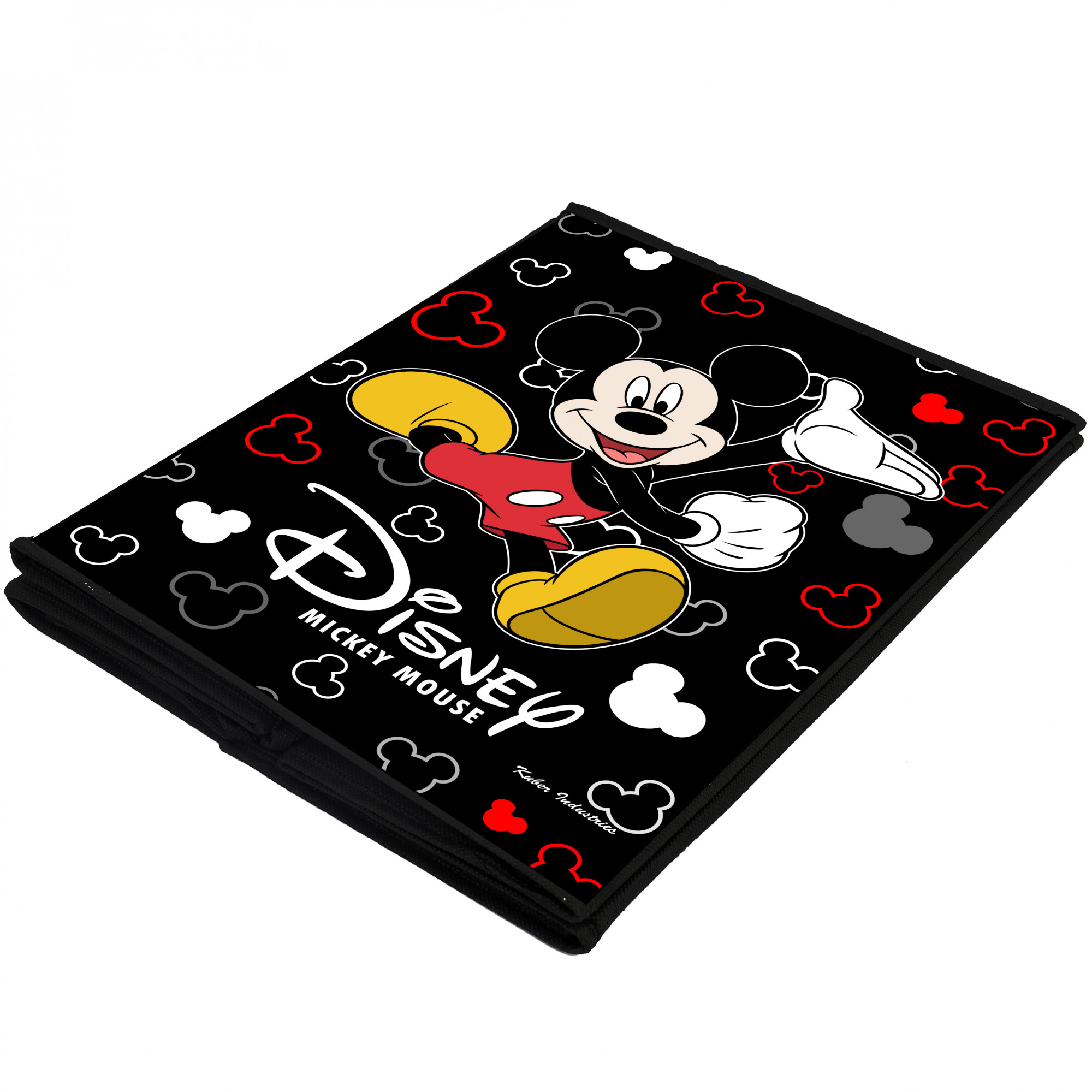 Kuber Industries Disney Team Mickey Mouse Print Non Woven Fabric Foldable Laundry Organiser With Handles (Set Of 2, Black & Royal Blue)-KUBMART3452