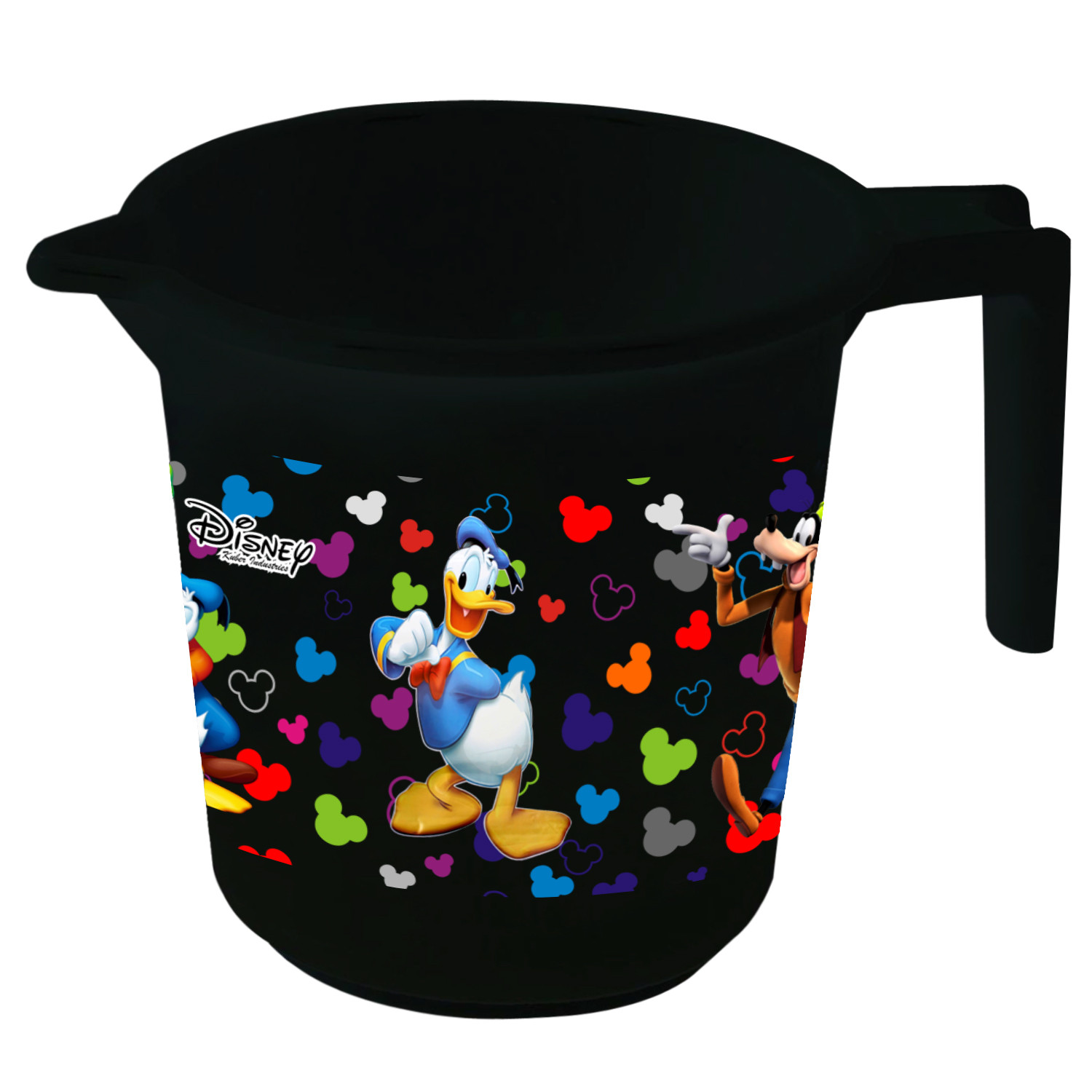 Kuber Industries Disney Team Mickey Print 12 Pieces Unbreakable Strong Plastic Bathroom Mug,500 ML (Pink & Cream & Black) -HS_35_KUBMART17237