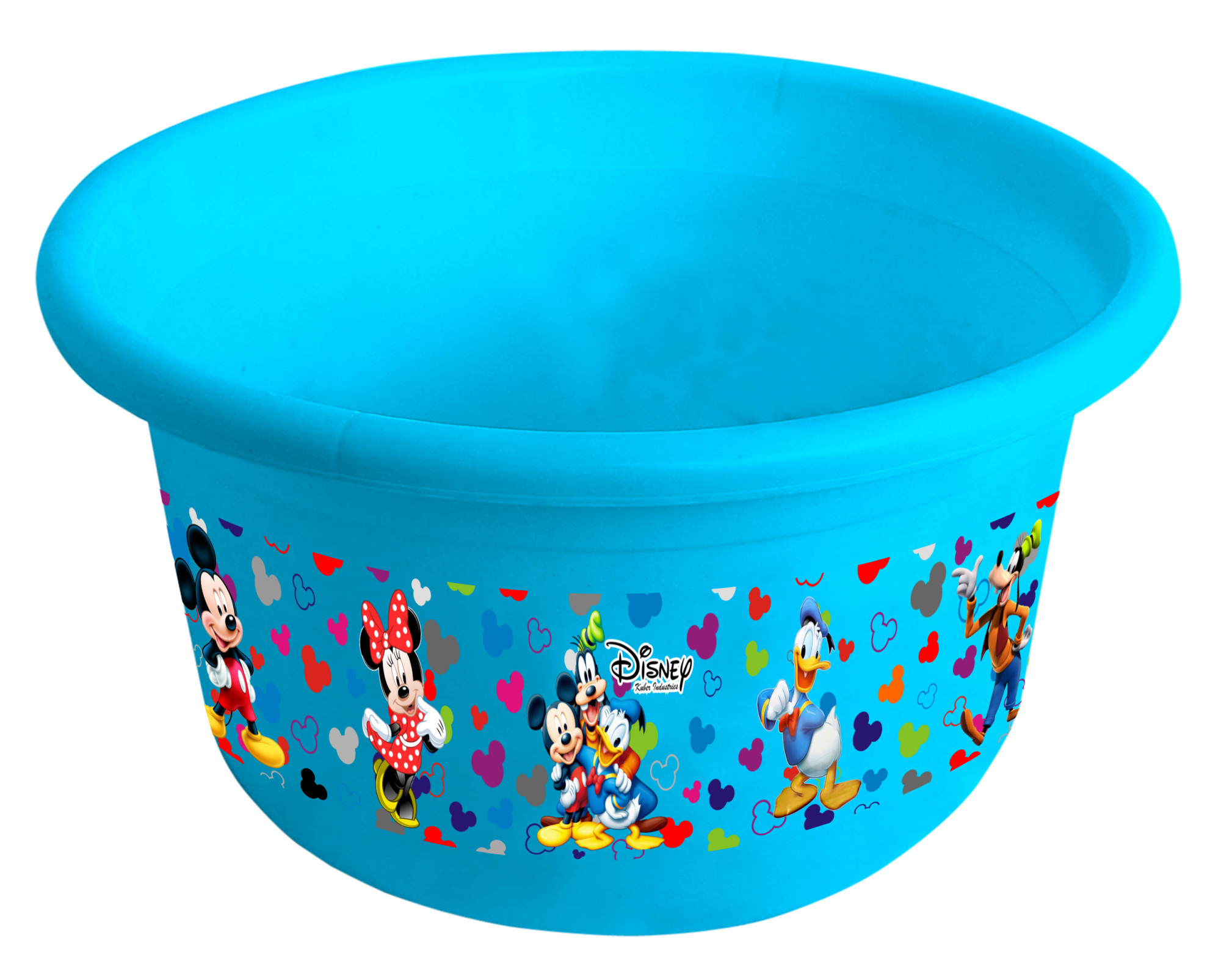 Kuber Industries Disney Team Mickey Print 2 Pieces Unbreakable Plastic Multipurpose Bath Tub/Washing Tub 25 Ltr (Blue & White) -HS_35_KUBMART17477