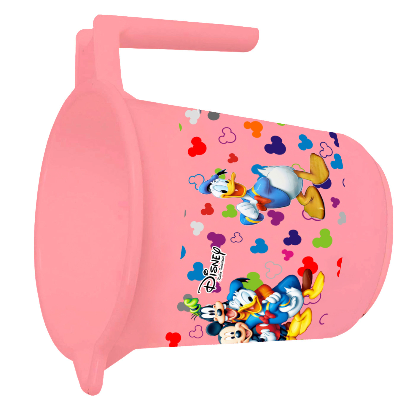 Kuber Industries Disney Team Mickey Print 4 Pieces Unbreakable Virgin Plastic Bathroom Bucket With Mug Set- Pink & Cream, (2 Pc 16 LTR Bucket & 2 Pc 500 ML Mug) -HS_35_KUBMART17501