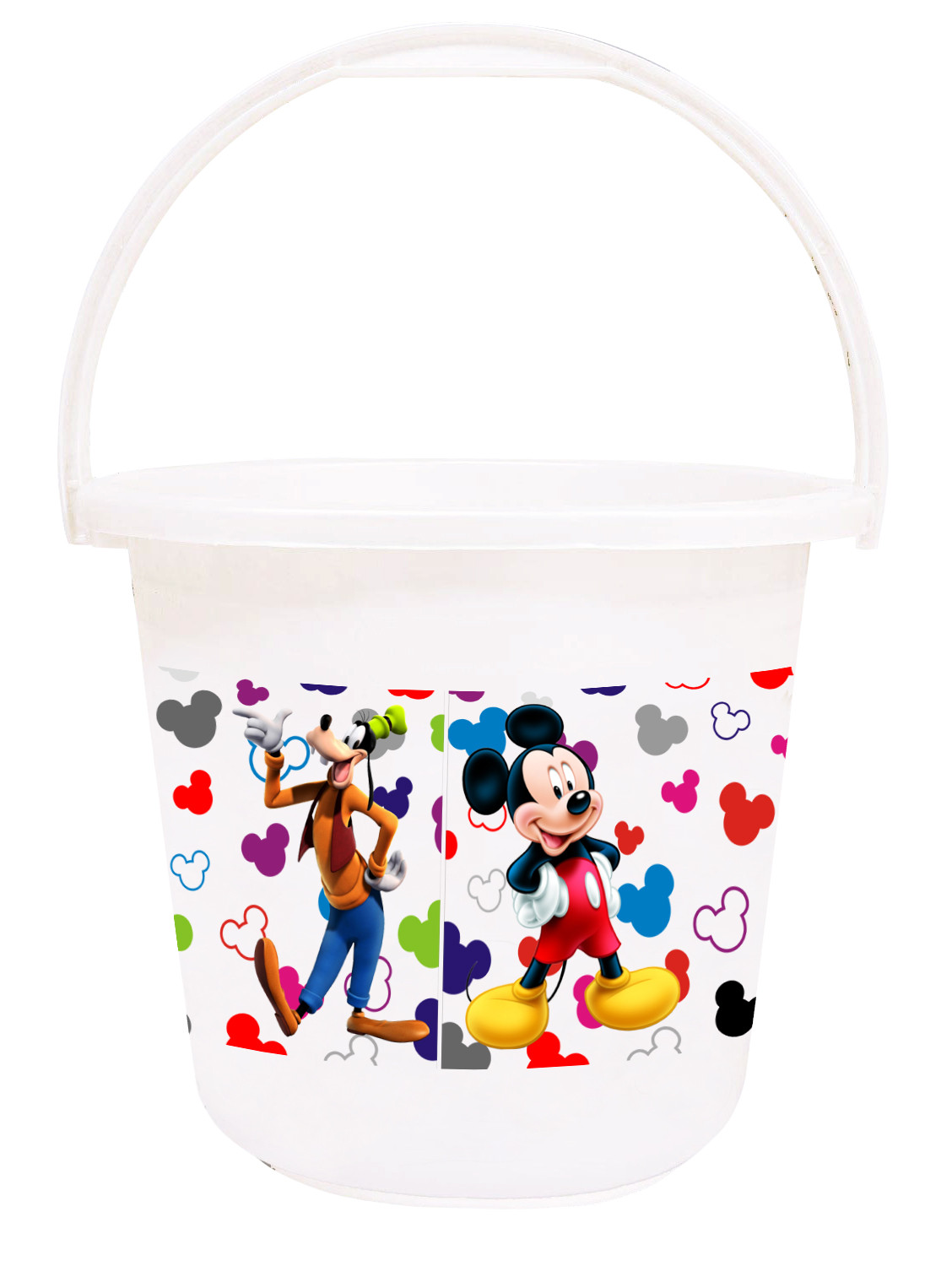 Kuber Industries Disney Team Mickey Print 4 Pieces Unbreakable Virgin Plastic Bathroom Bucket With Mug Set- Pink & White, (2 Pc 16 LTR Bucket & 2 Pc 500 ML Mug) -HS_35_KUBMART17507