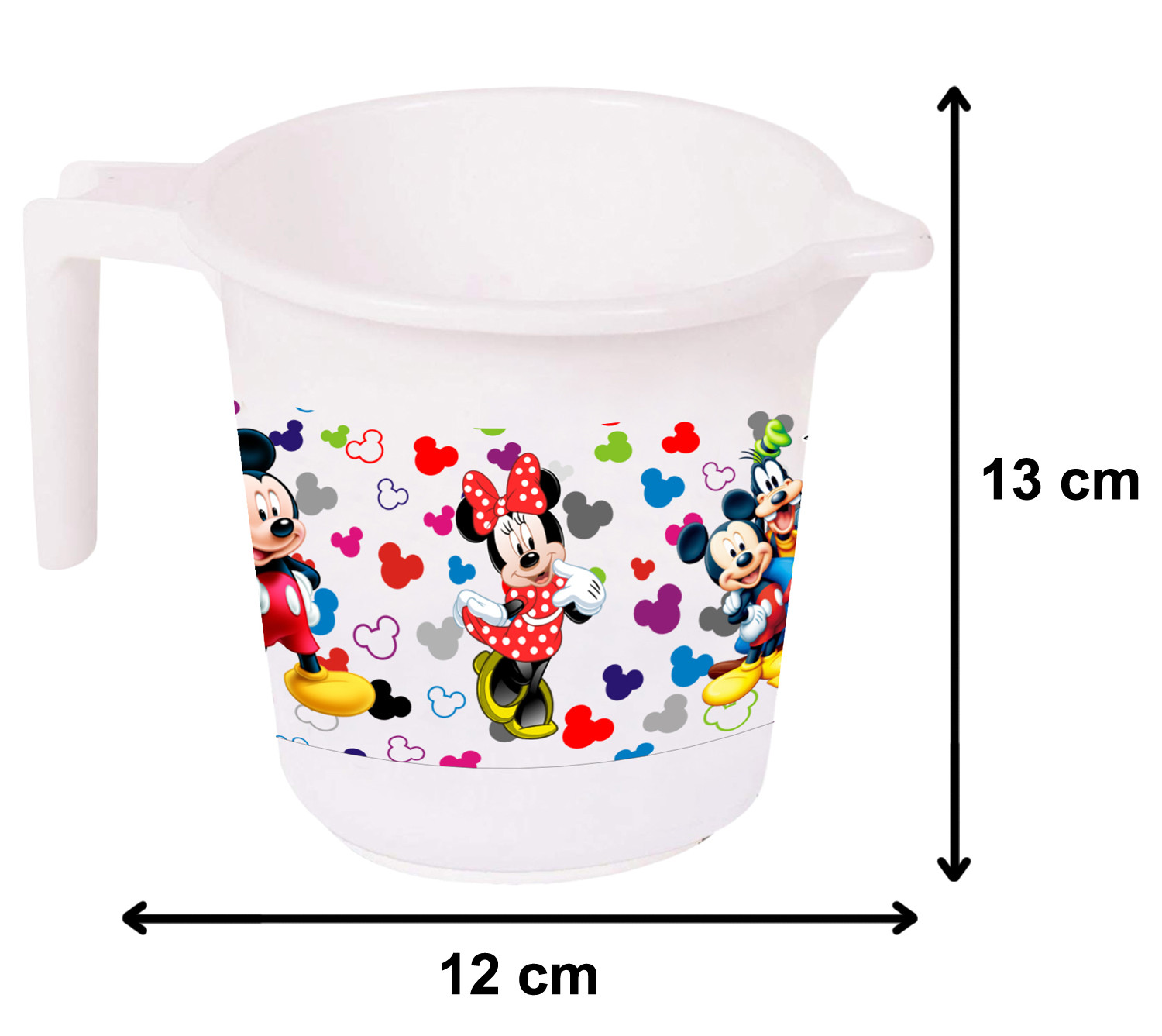 Kuber Industries Disney Team Mickey Print 4 Pieces Unbreakable Virgin Plastic Bathroom Bucket With Mug Set- Black & White, (2 Pc 16 LTR Bucket & 2 Pc 500 ML Mug) -HS_35_KUBMART17519
