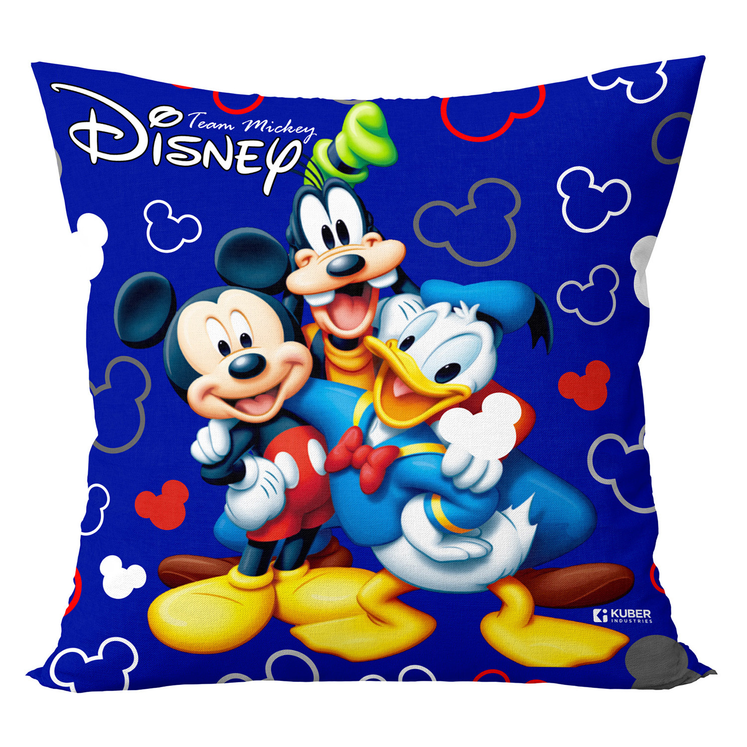 Kuber Industries Disney Team Mickey Print Cushion Cover|Sofa Cushion Covers|Cushion Covers 16 inch x 16 inch|Cushion Cover Set of 5 (Purple)