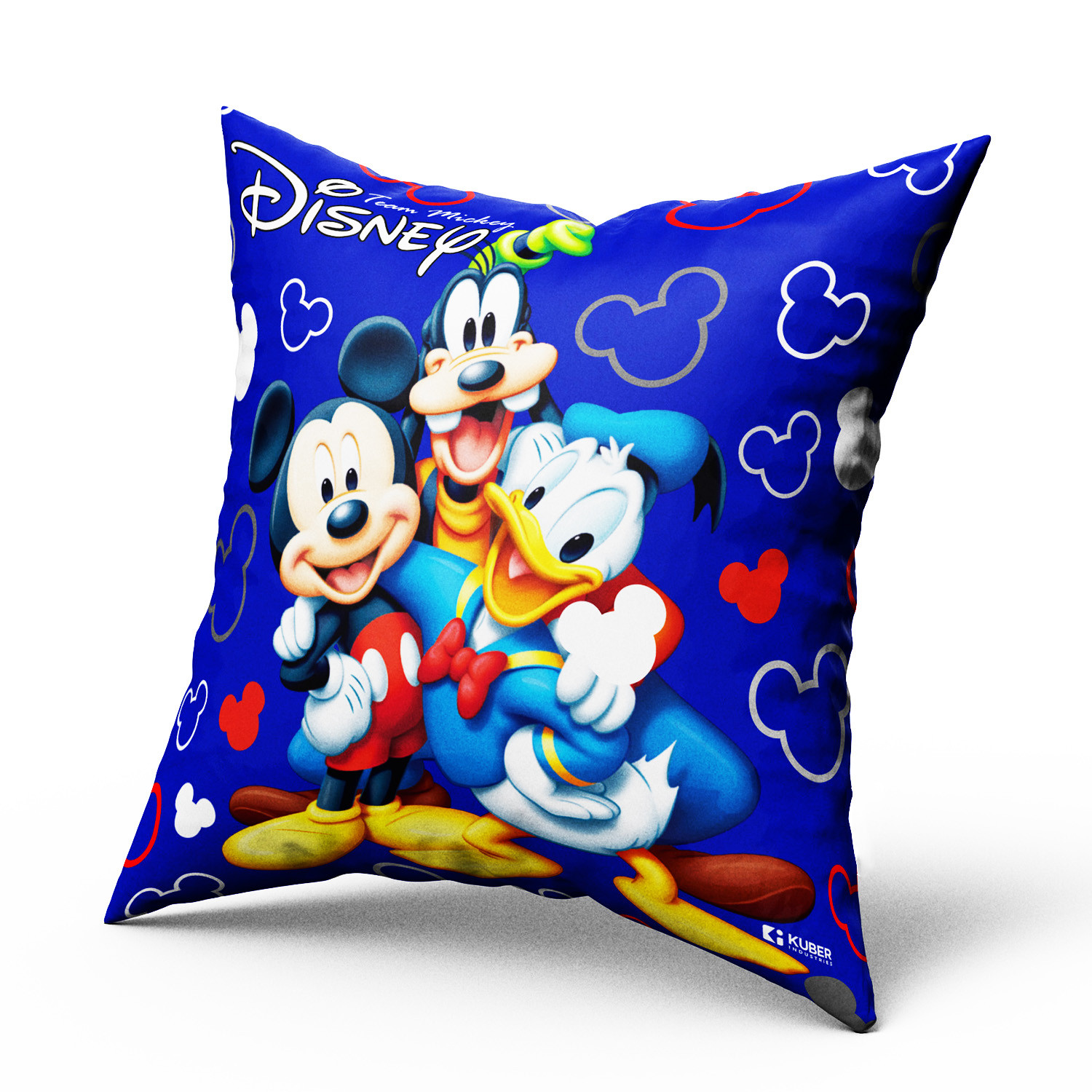 Kuber Industries Disney Team Mickey Print Cushion Cover|Sofa Cushion Covers|Cushion Covers 16 inch x 16 inch|Cushion Cover Set of 5 (Purple)
