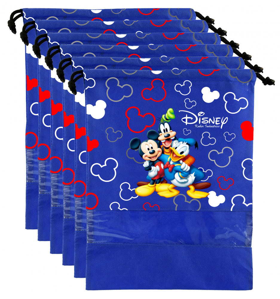 Kuber Industries Disney Team Mickey Print Non Woven Travel Shoe Cover, String Bag Organizer (Royal Blue) -HS_35_KUBMART17979