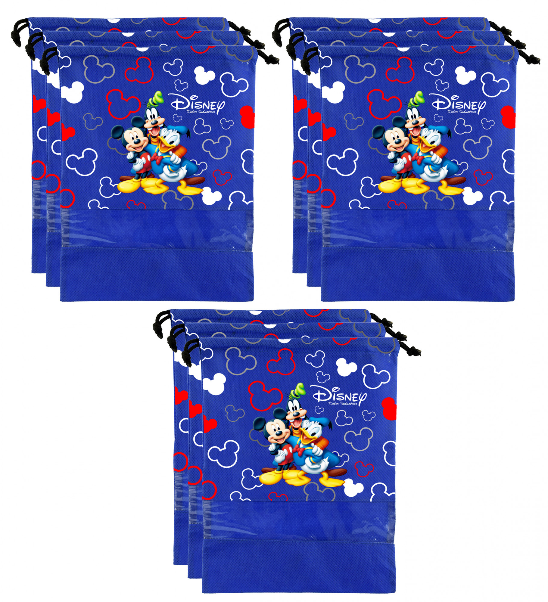 Kuber Industries Disney Team Mickey Print Non Woven Travel Shoe Cover, String Bag Organizer (Royal Blue) -HS_35_KUBMART17979