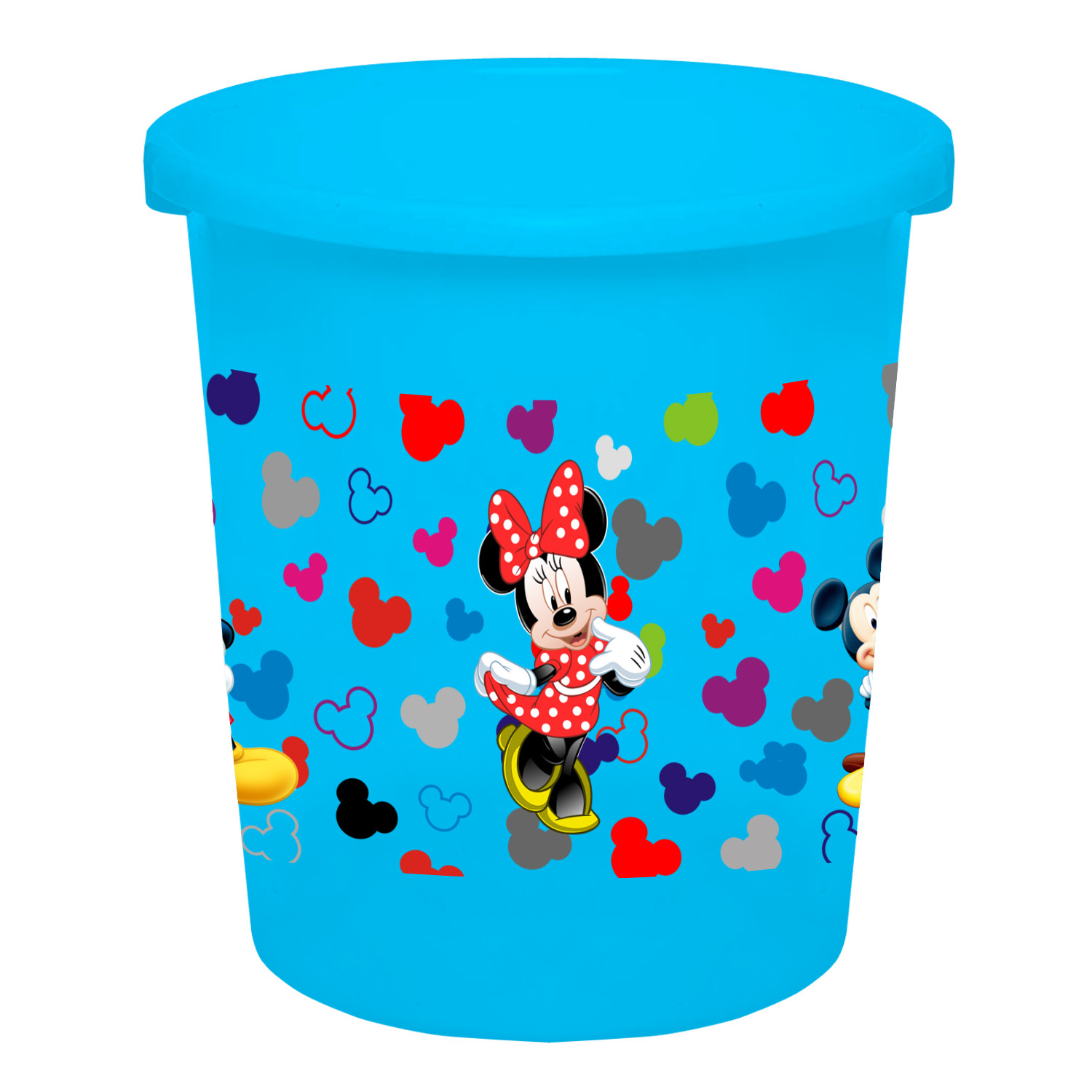 Kuber Industries Disney Team Mickey Print Plastic 2 Pieces Garbage Waste Dustbin/Recycling Bin for Home, Office, Factory, 5 Liters (Blue & White) -HS_35_KUBMART17361