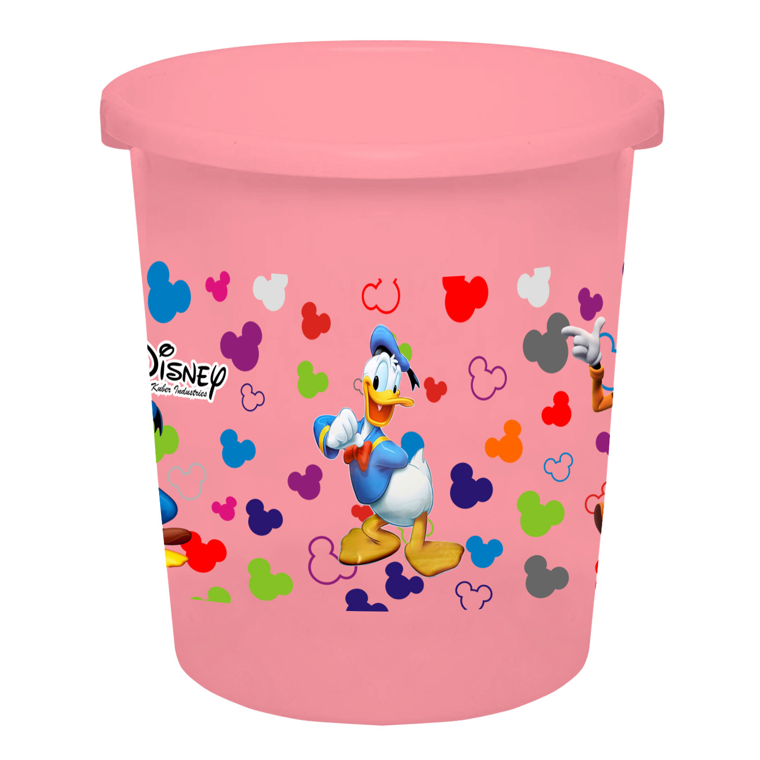 Kuber Industries Disney Team Mickey Print Plastic Garbage Waste Dustbin/Recycling Bin for Home, Office, Factory, 5 Liters (Pink) -HS_35_KUBMART17315