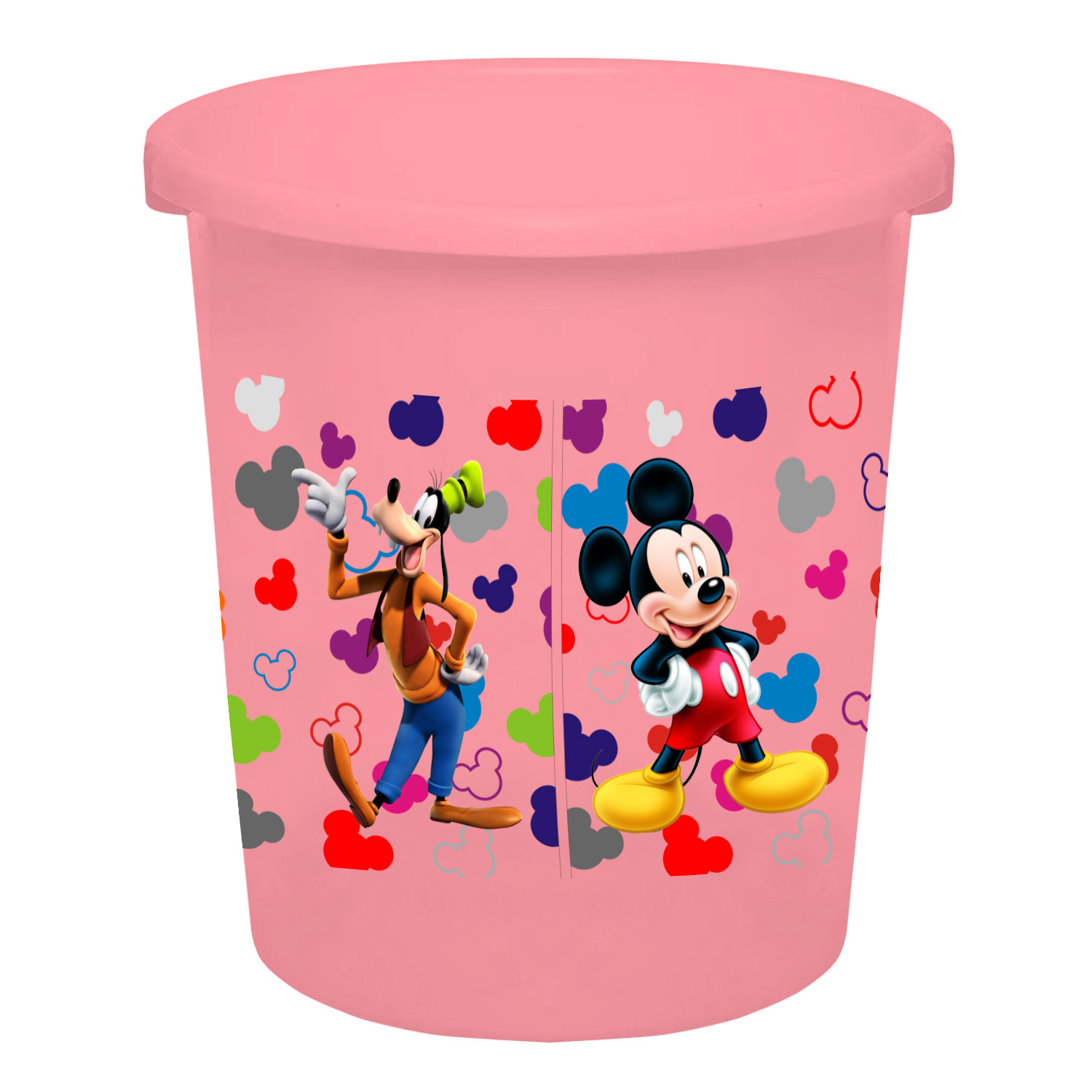 Kuber Industries Disney Team Mickey Print Plastic Garbage Waste Dustbin/Recycling Bin for Home, Office, Factory, 5 Liters (Pink) -HS_35_KUBMART17315