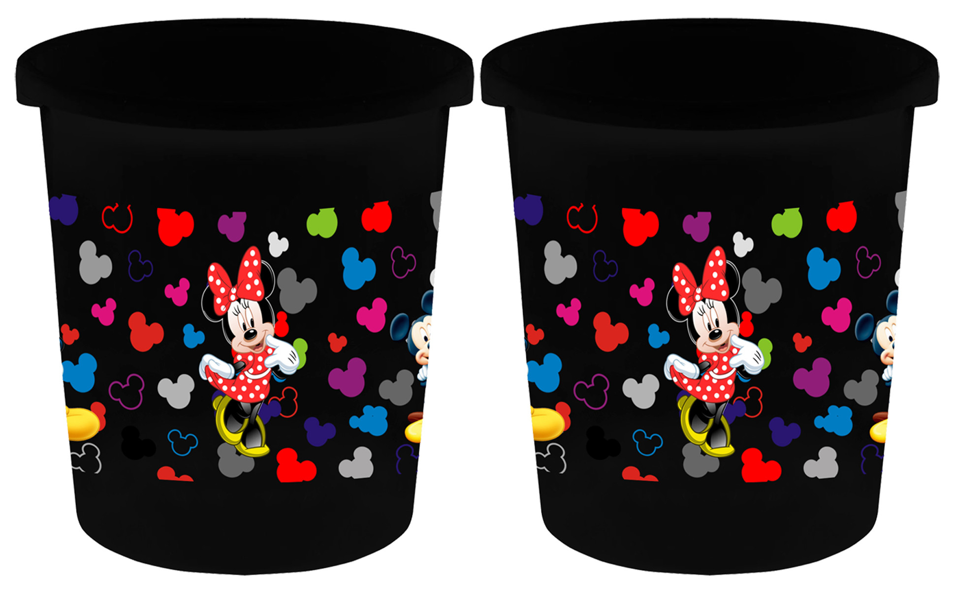Kuber Industries Disney Team Mickey Print Plastic Garbage Waste Dustbin/Recycling Bin for Home, Office, Factory, 5 Liters (Black) -HS_35_KUBMART17333