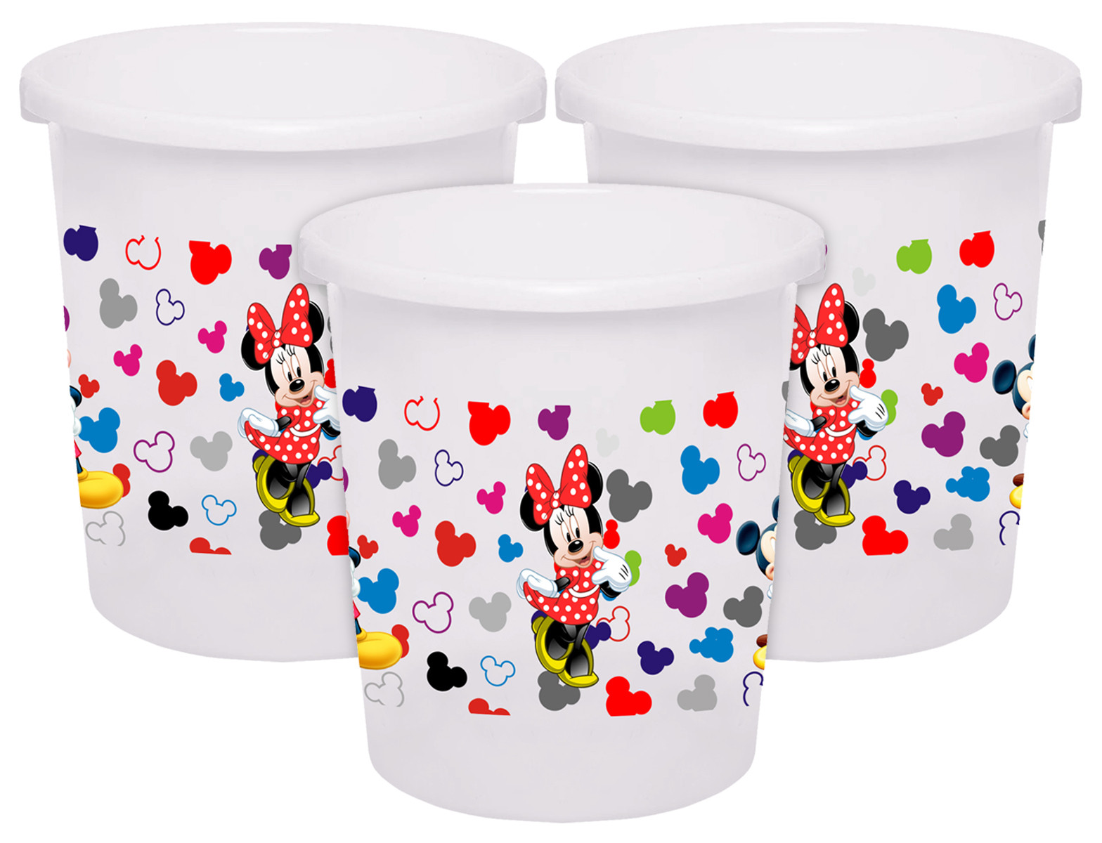 Kuber Industries Disney Team Mickey Print Plastic Garbage Waste Dustbin/Recycling Bin for Home, Office, Factory, 5 Liters (White) -HS_35_KUBMART17339