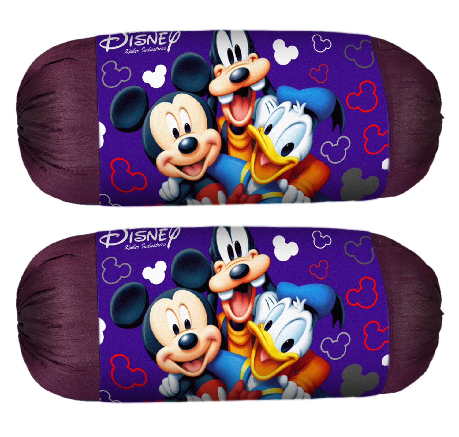 Kuber Industries Disney Team Mickey Print Silk Special long Crush Bolster Cover-Royal Blue