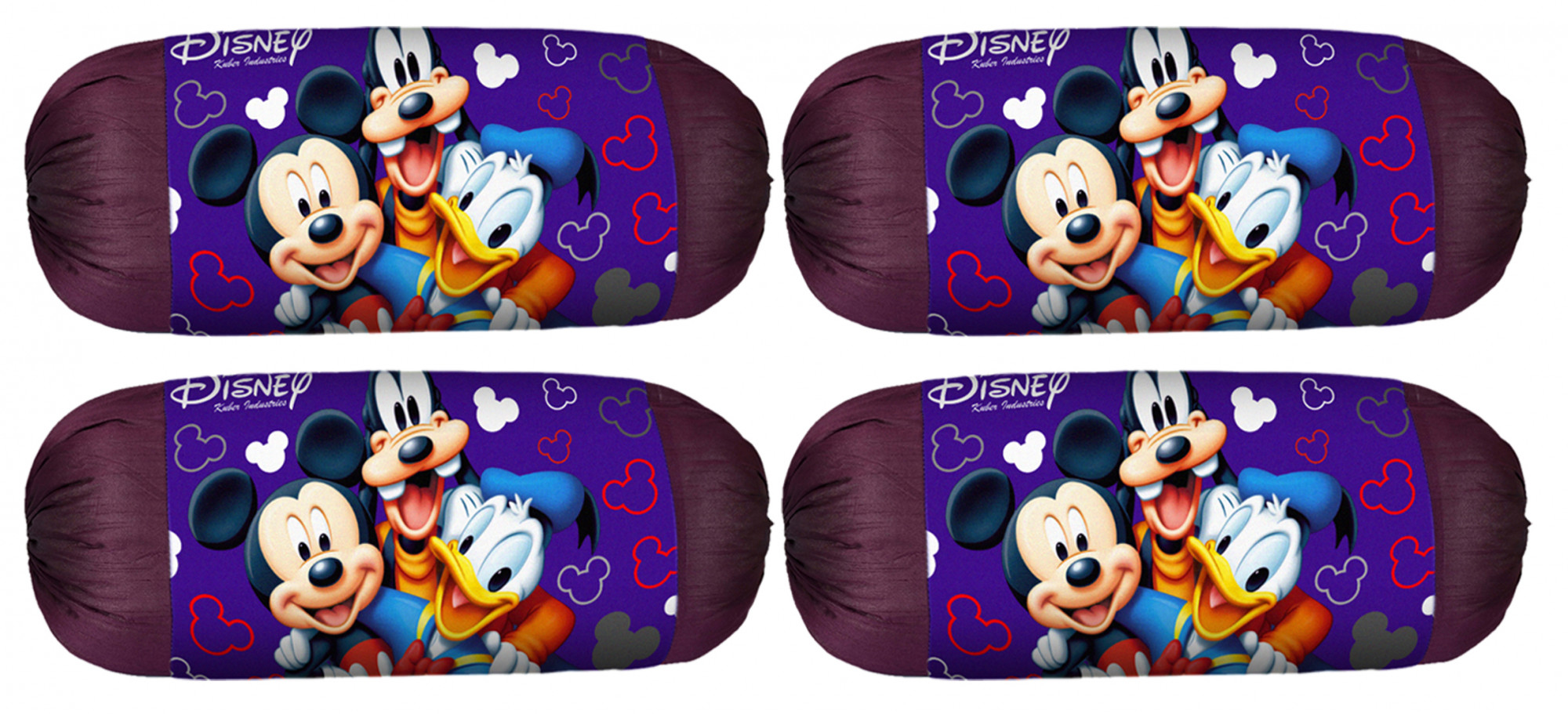 Kuber Industries Disney Team Mickey Print Silk Special long Crush Bolster Cover-Royal Blue