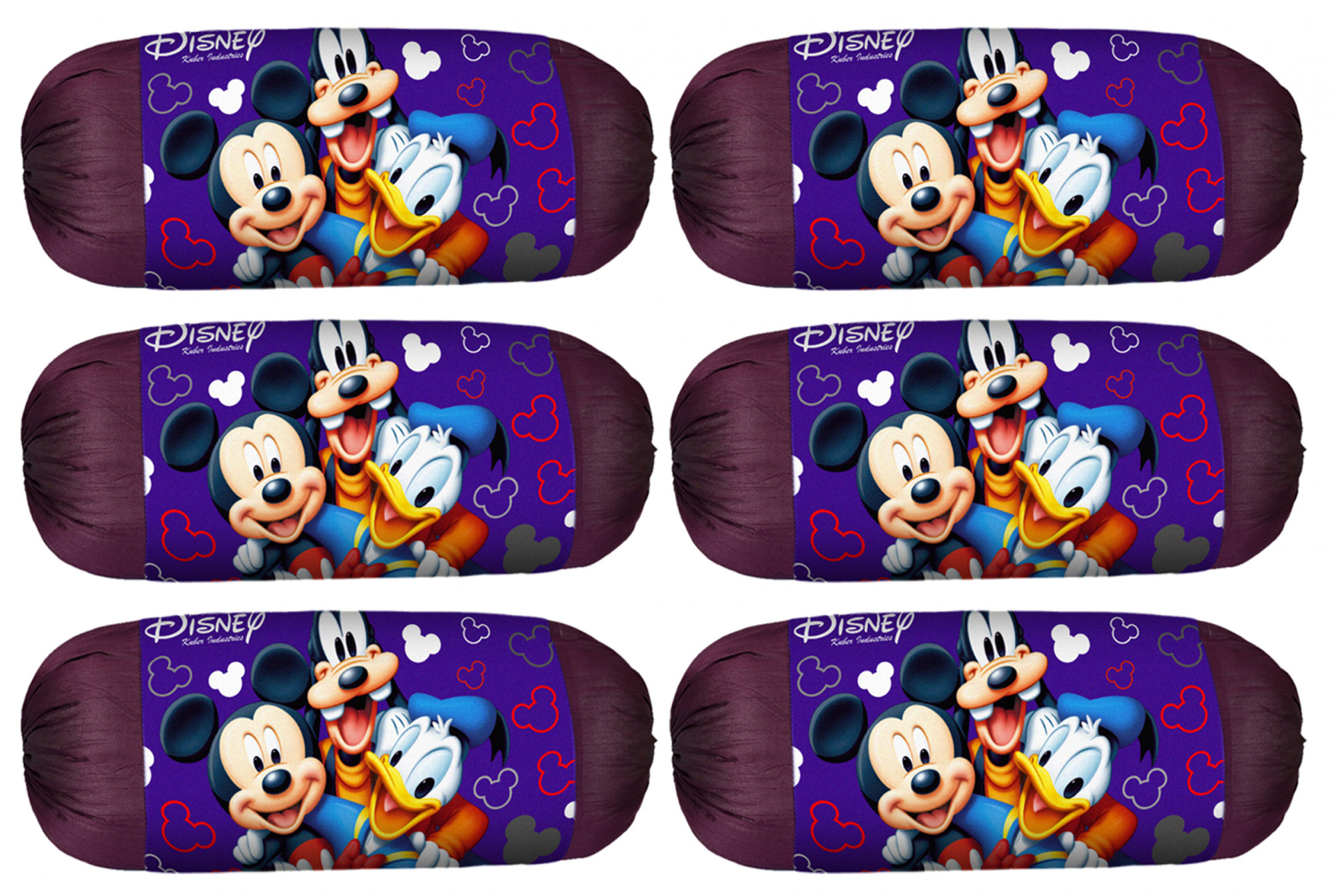 Kuber Industries Disney Team Mickey Print Silk Special long Crush Bolster Cover-Royal Blue