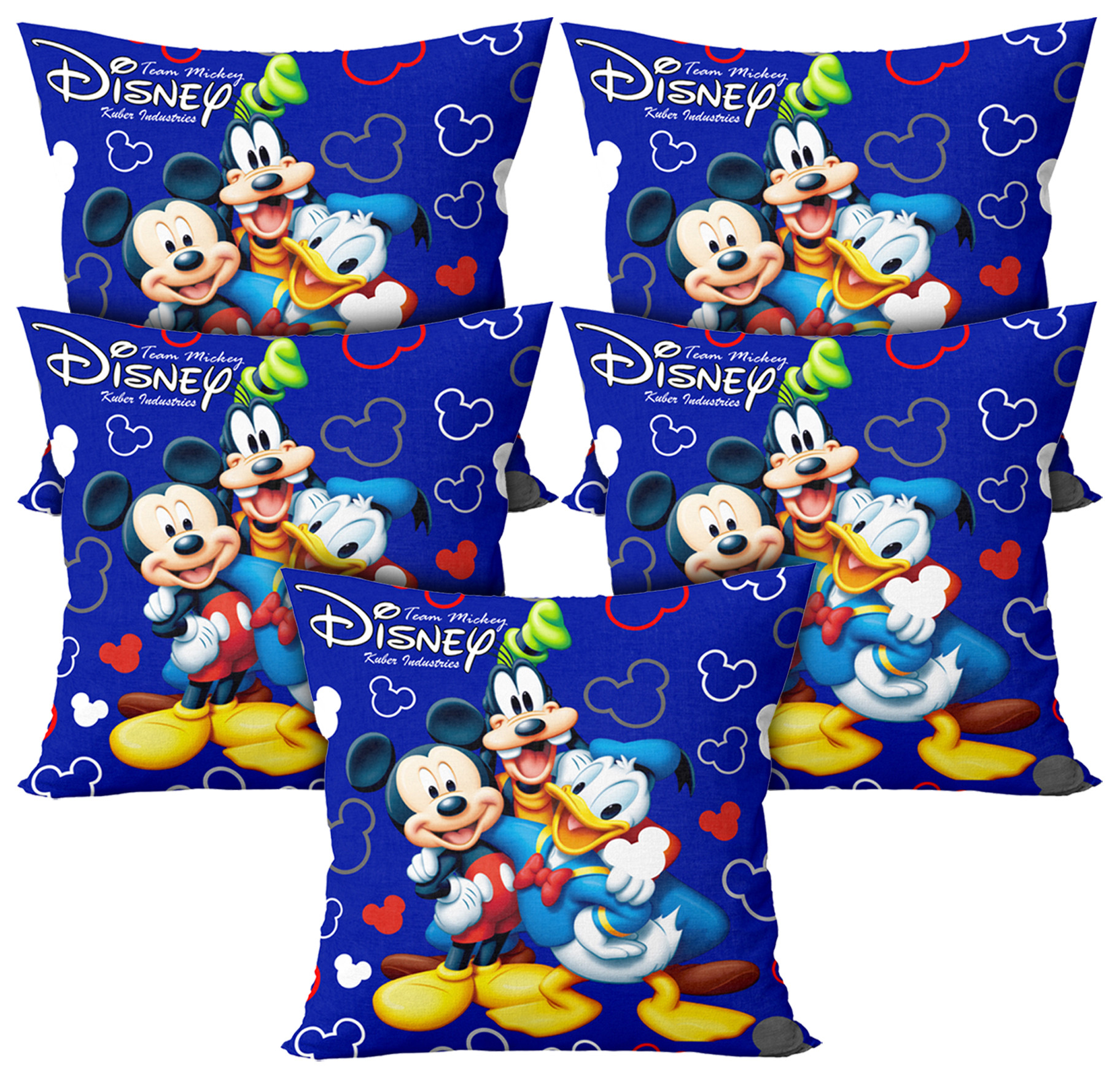 Kuber Industries Disney Team Mickey Print Silk Special long Crush Cushion Covers (16