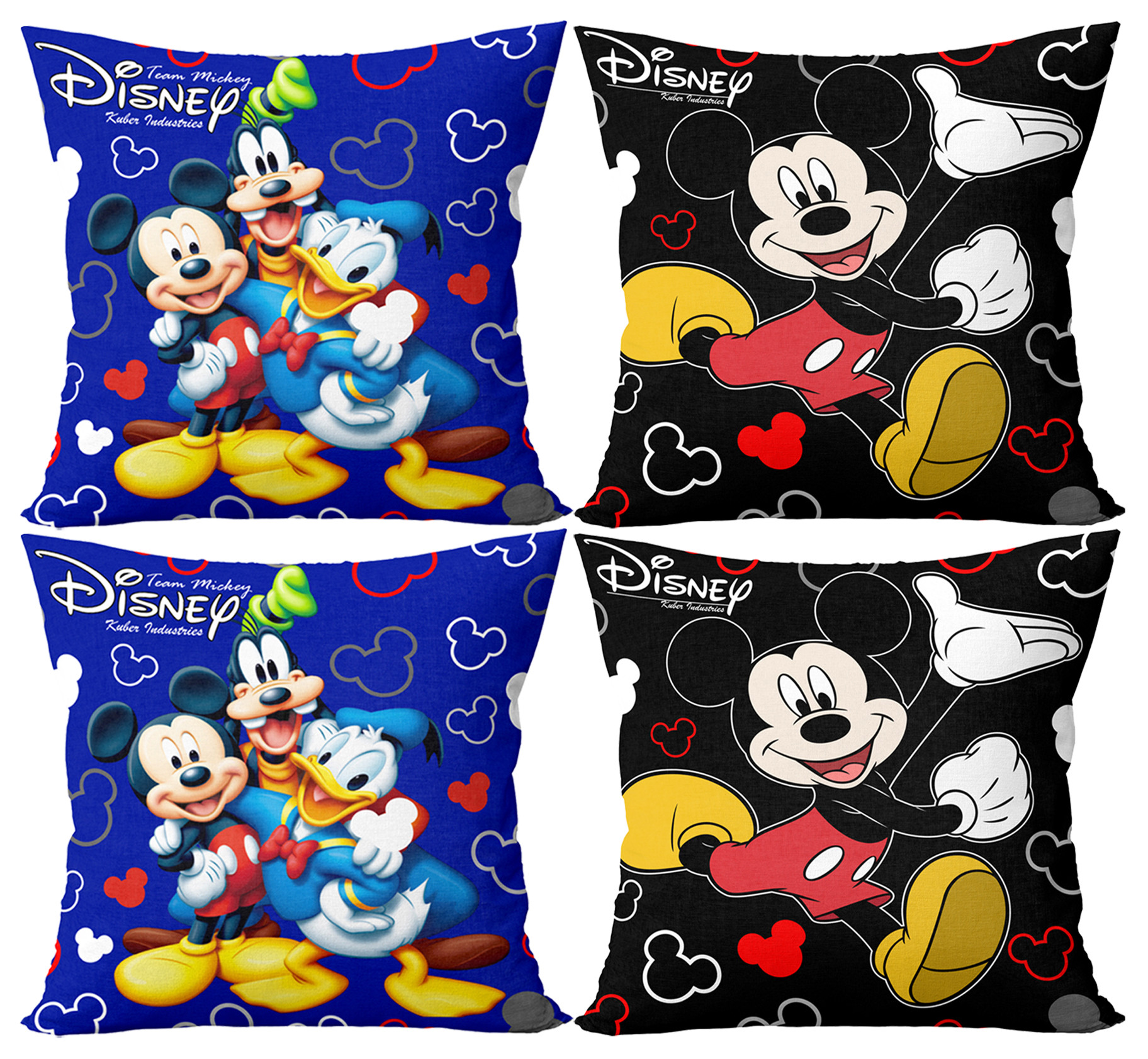 Kuber Industries Disney Team Mickey Print Silk Special long Crush Cushion Covers (16