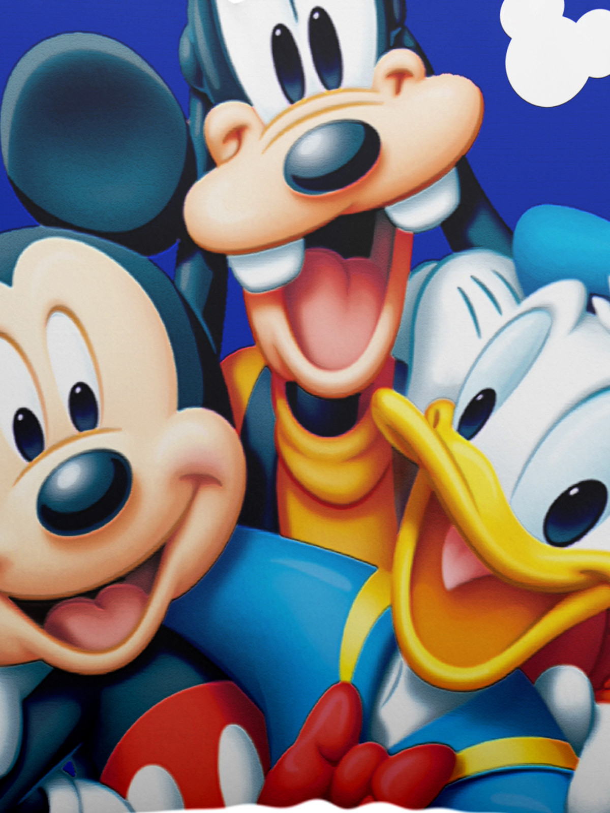 Kuber Industries Disney Team Mickey Print Silk Special long Crush Pillow Cover-Royal Blue