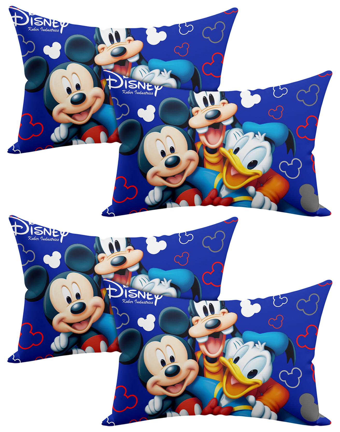 Kuber Industries Disney Team Mickey Print Silk Special long Crush Pillow Cover-Royal Blue