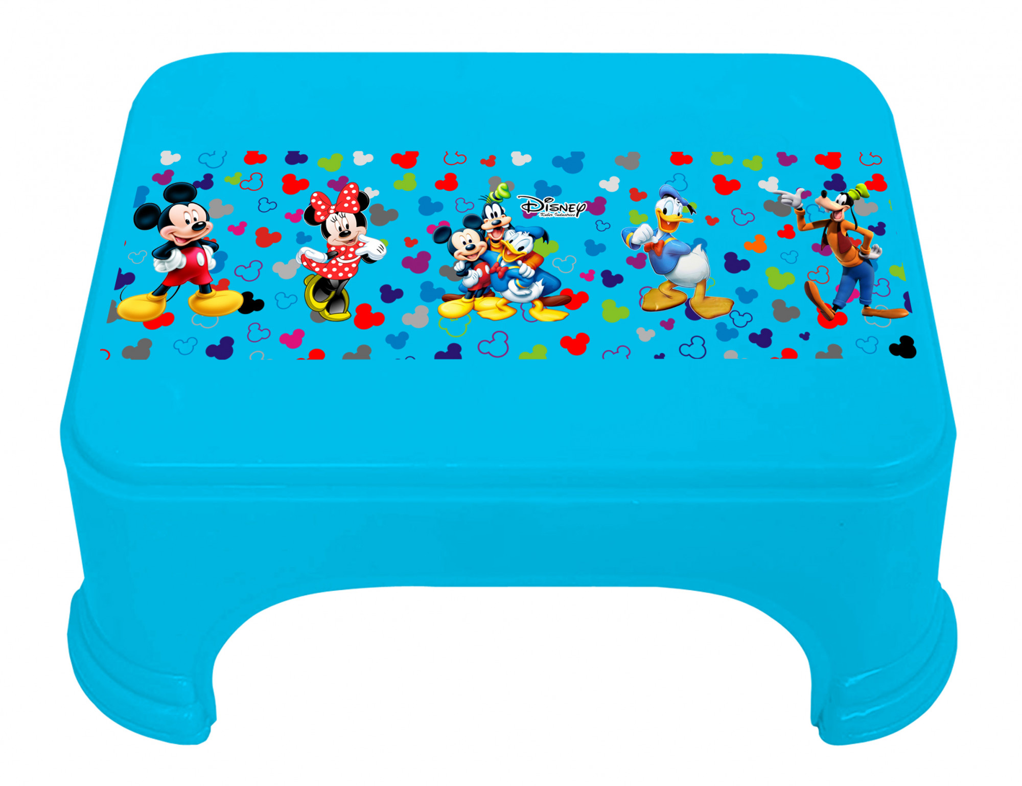 Kuber Industries Disney Team Mickey Print Square Plastic Bathroom Stool (Blue) -HS_35_KUBMART17265