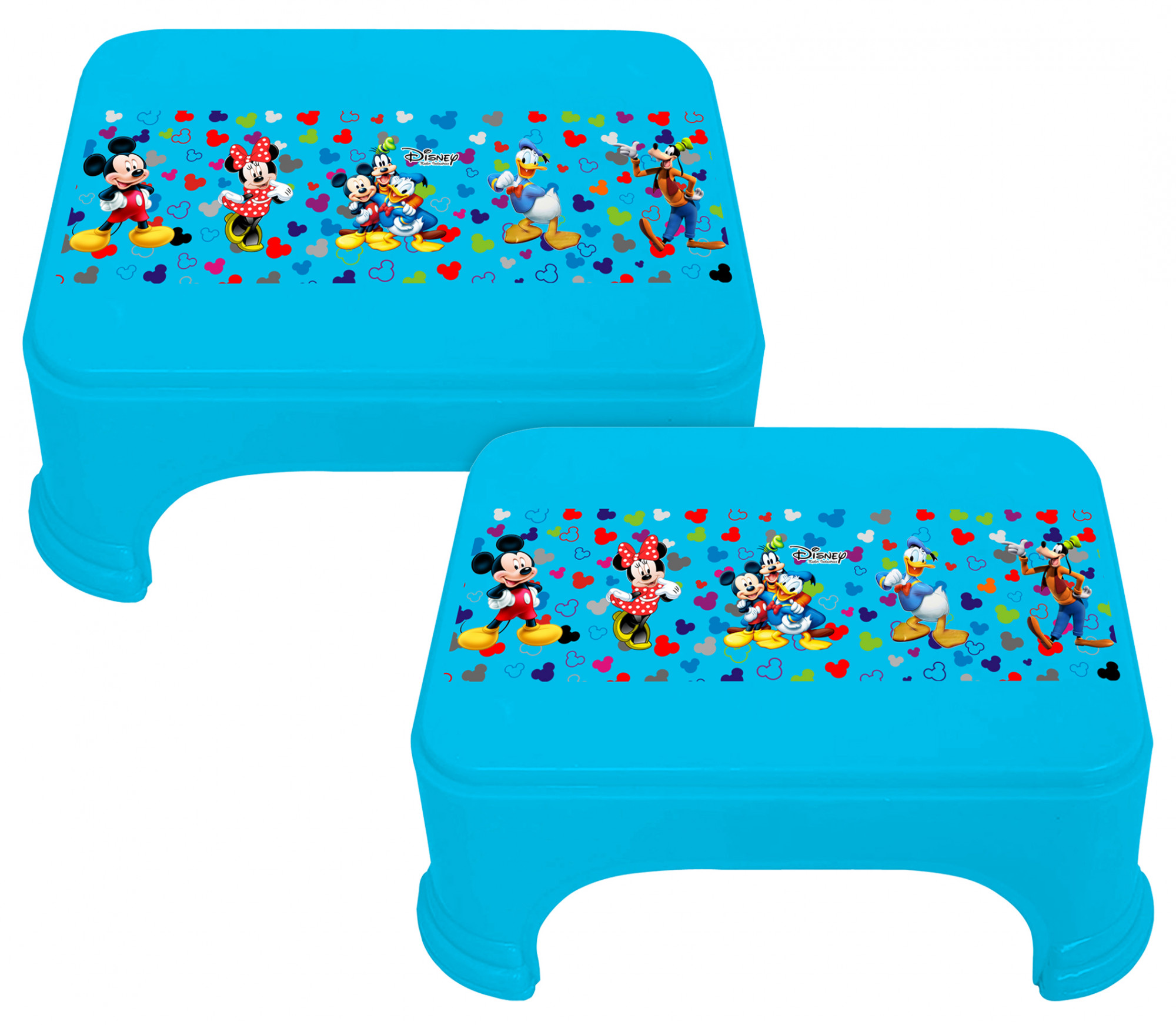 Kuber Industries Disney Team Mickey Print Square Plastic Bathroom Stool (Blue) -HS_35_KUBMART17265