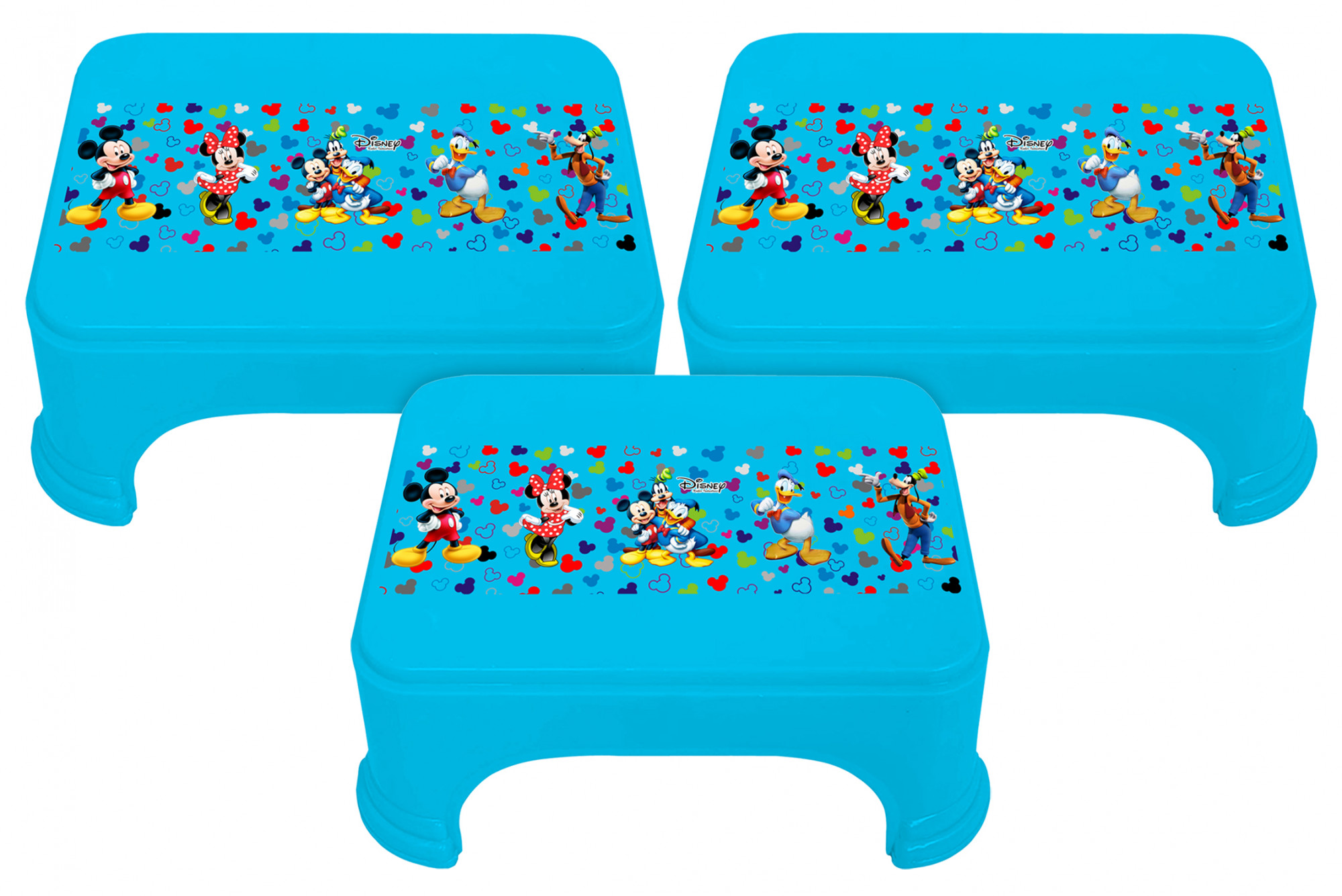 Kuber Industries Disney Team Mickey Print Square Plastic Bathroom Stool (Blue) -HS_35_KUBMART17265