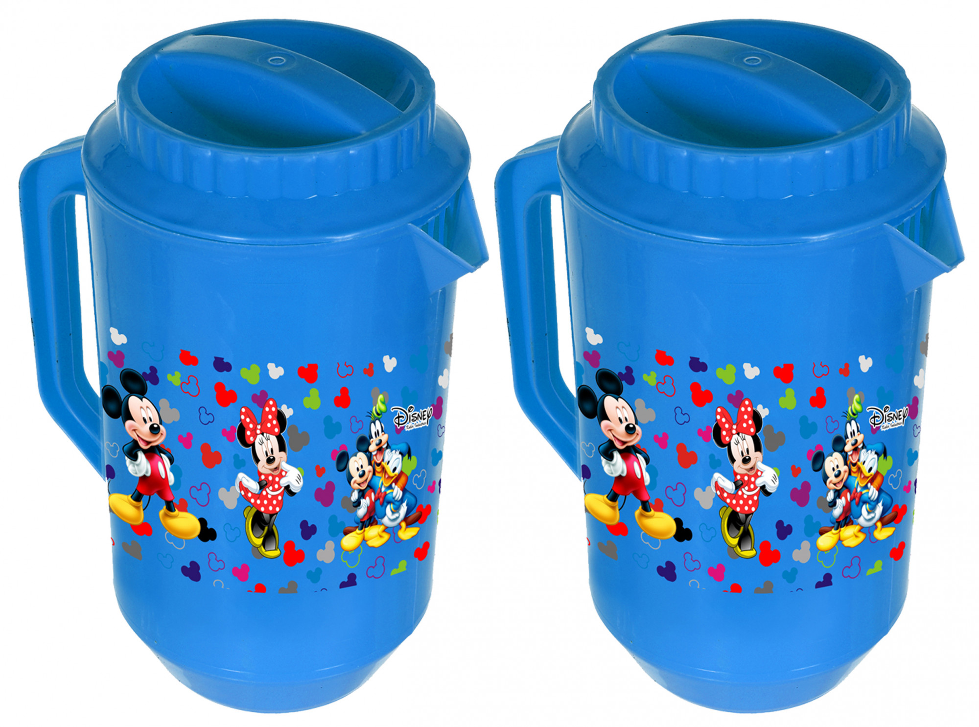 Kuber Industries Disney Team Mickey Print Unbreakable Multipurpose Plastic Water & Juice Jug With Lid,2 Ltr (Blue)