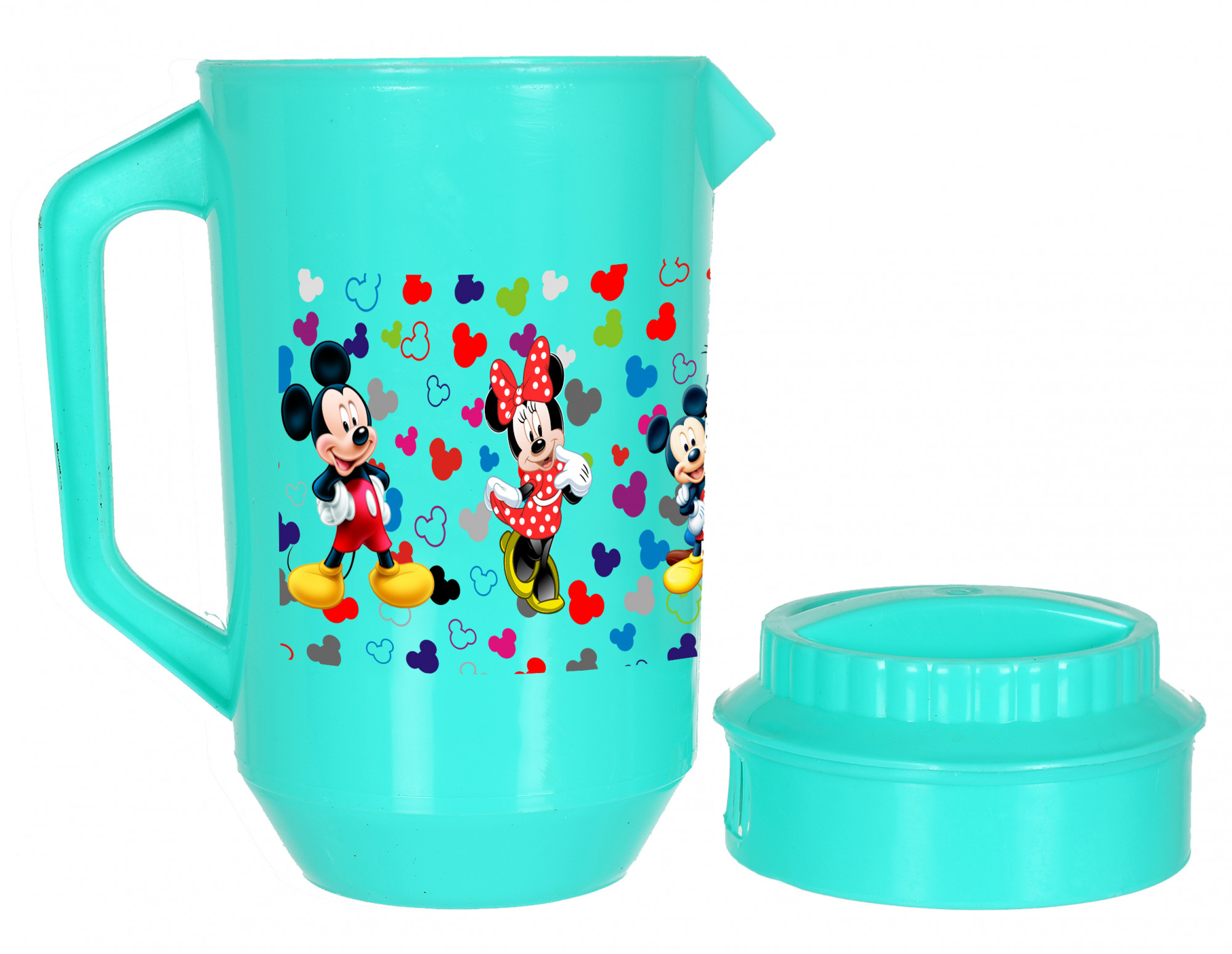 Kuber Industries Disney Team Mickey Print Unbreakable Multipurpose Plastic Water & Juice Jug With Lid,2 Ltr (Green)
