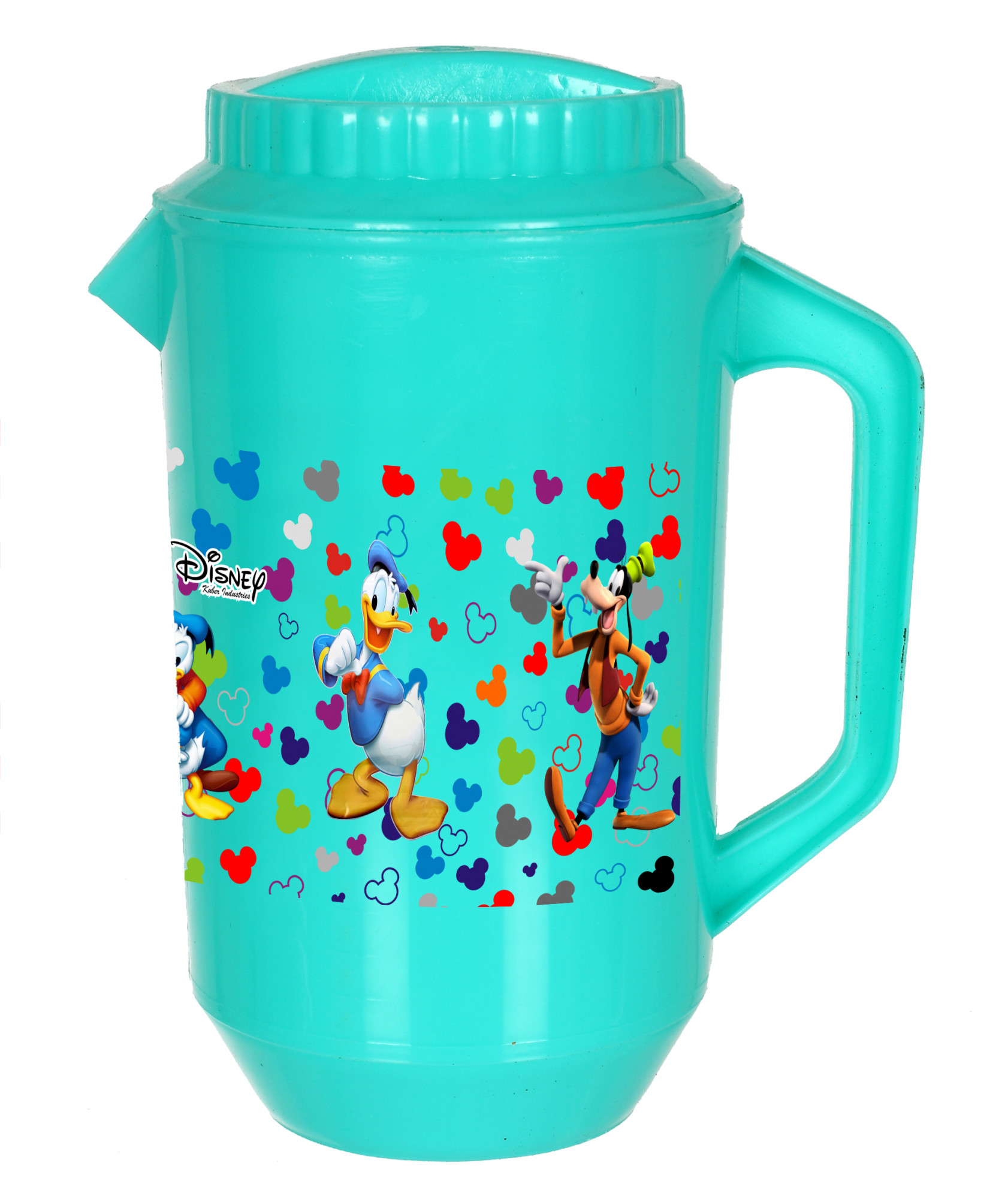 Kuber Industries Disney Team Mickey Print Unbreakable Multipurpose Plastic Water & Juice Jug With Lid,2 Ltr (Green)
