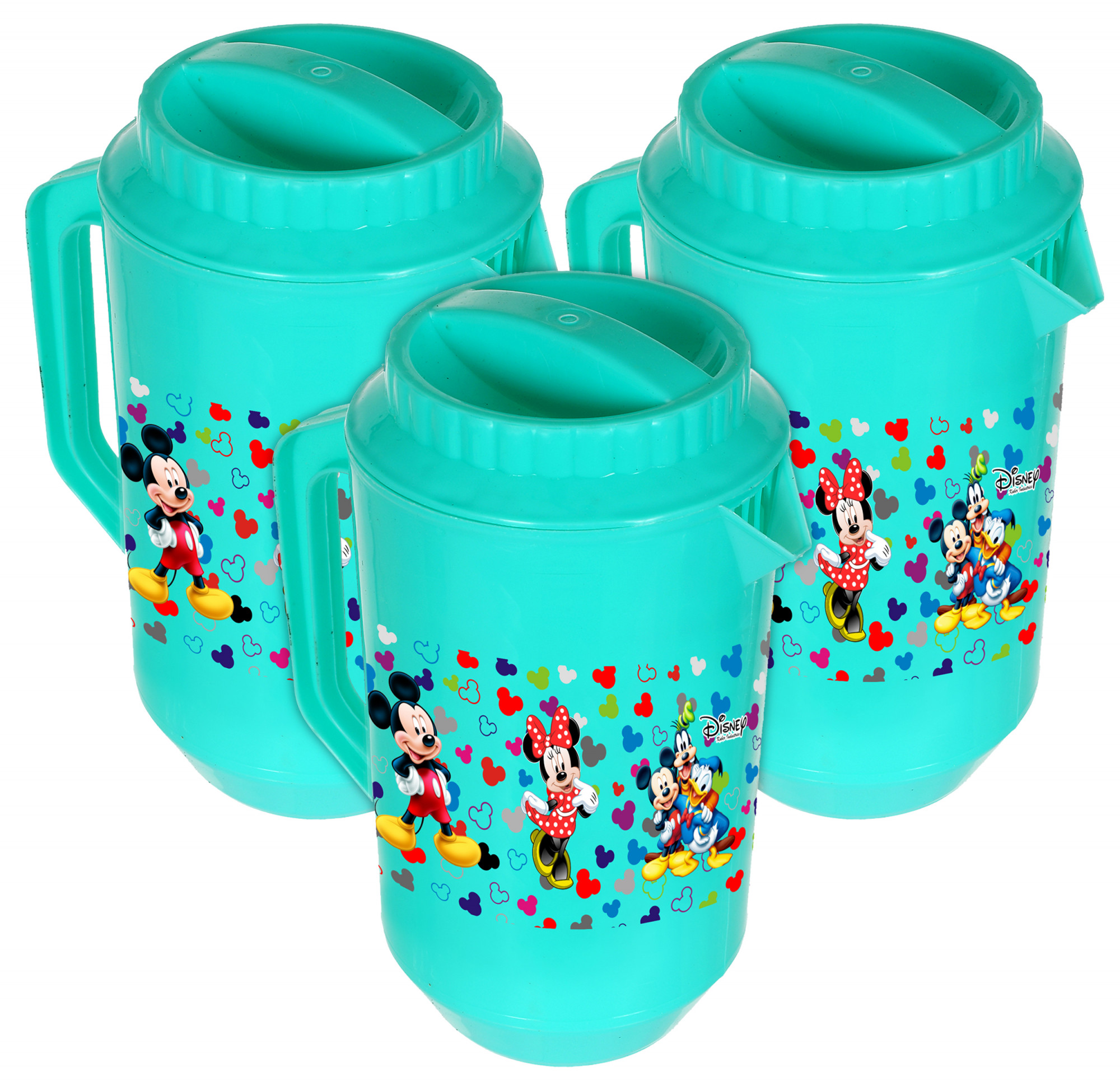 Kuber Industries Disney Team Mickey Print Unbreakable Multipurpose Plastic Water & Juice Jug With Lid,2 Ltr (Green)