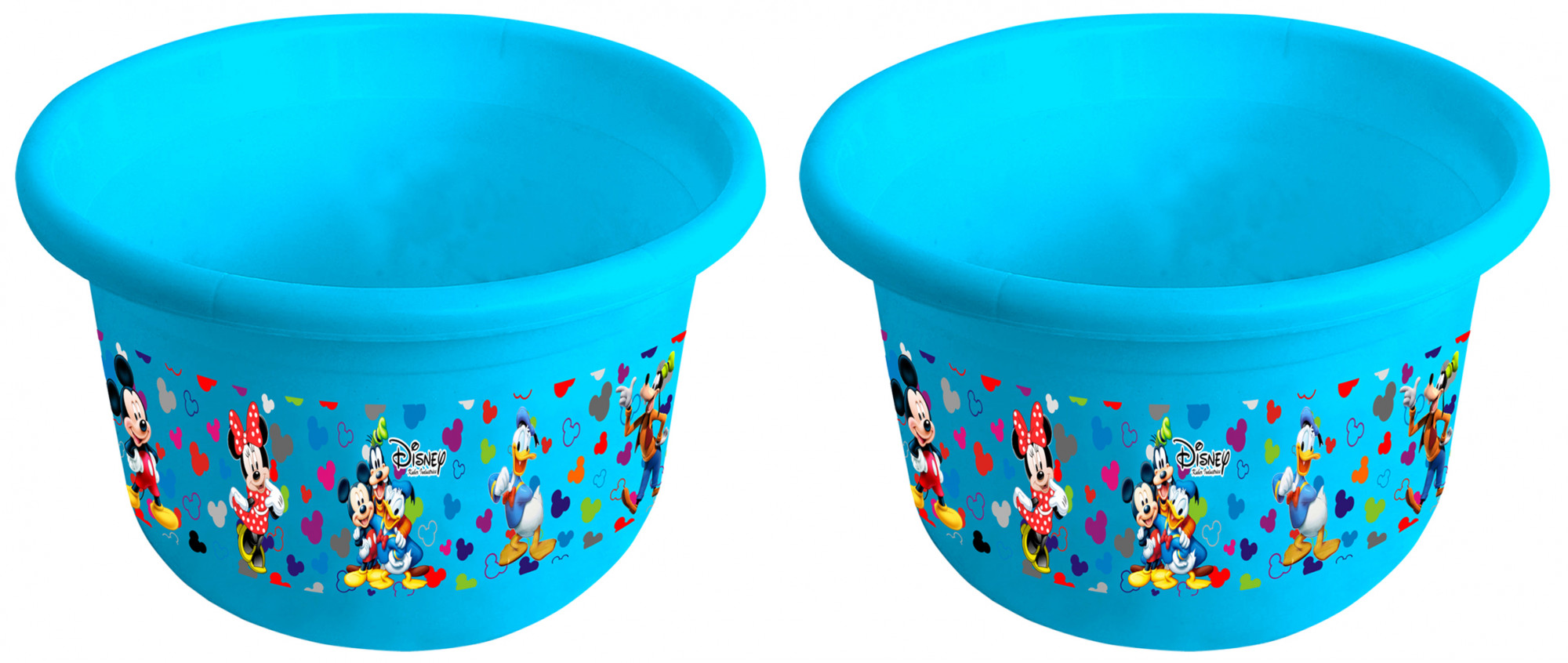 Kuber Industries Disney Team Mickey Print Unbreakable Plastic Multipurpose Bath Tub/Washing Tub 25 Ltr (Blue) -HS_35_KUBMART17449