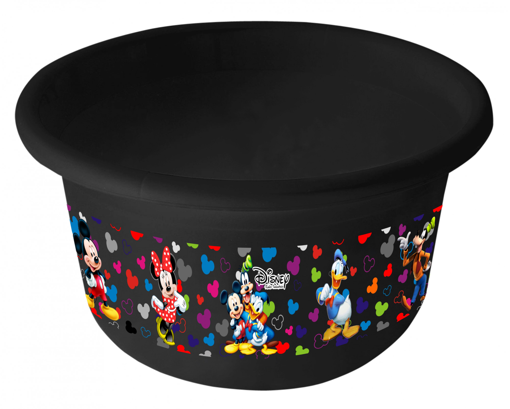 Kuber Industries Disney Team Mickey Print Unbreakable Plastic Multipurpose Bath Tub/Washing Tub 25 Ltr (Black) -HS_35_KUBMART17453
